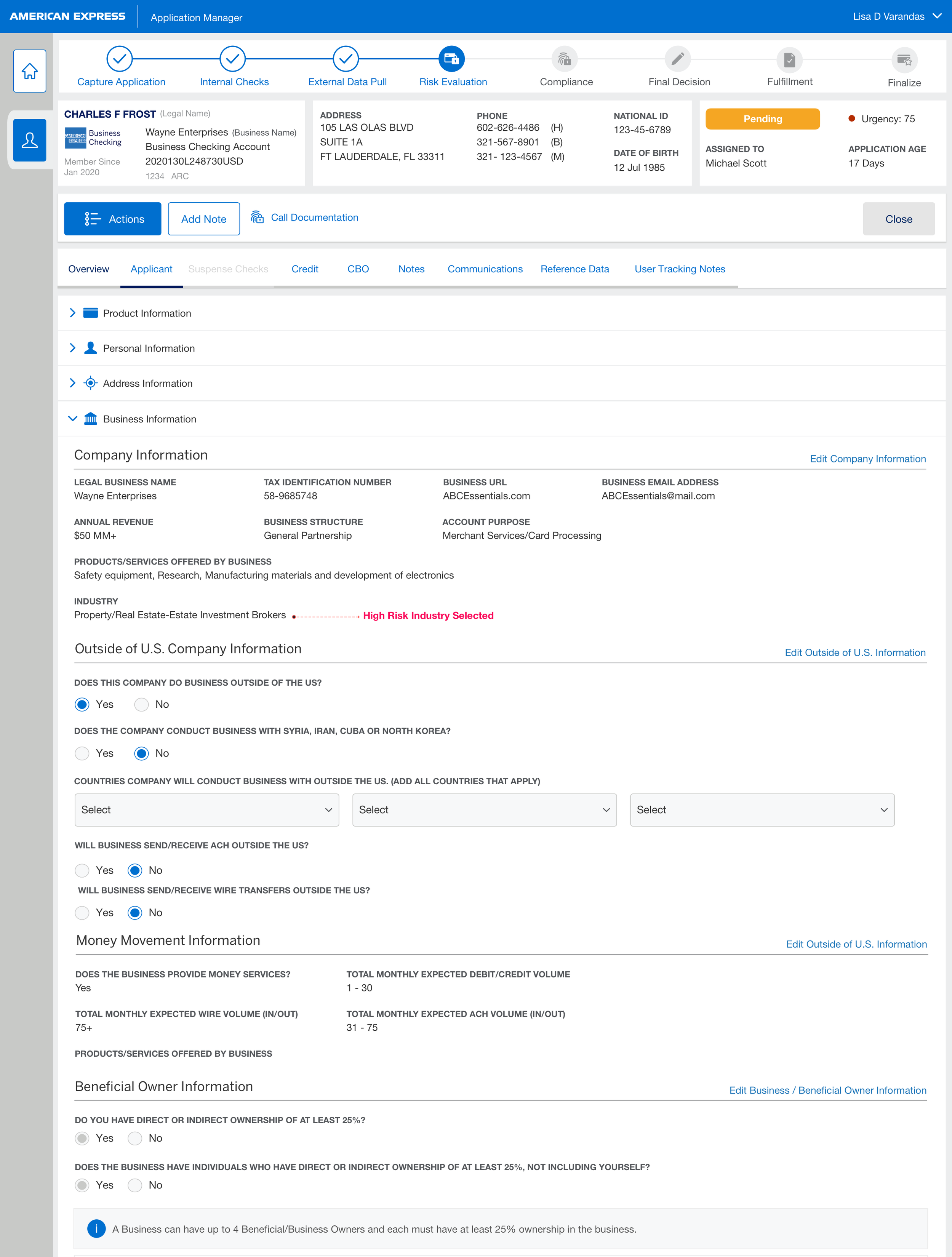 Business Checking - variables 7