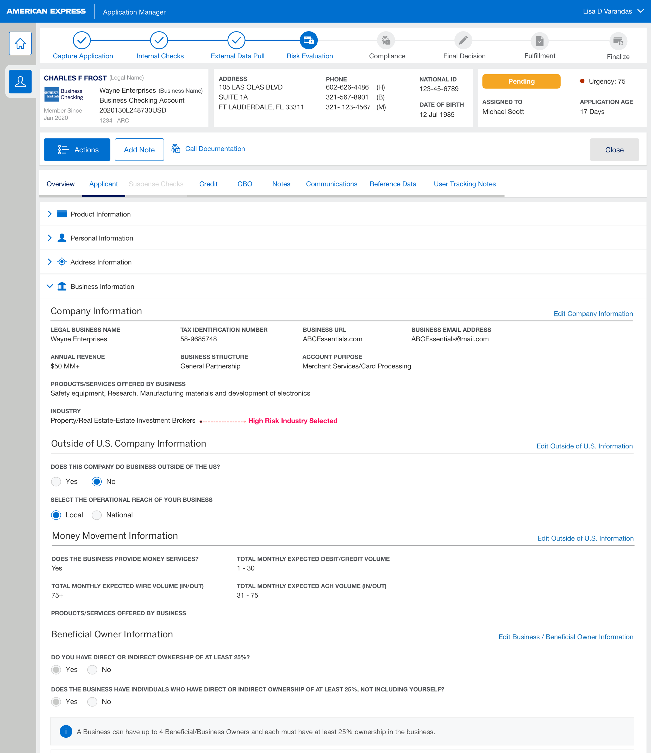 Business Checking - variables 8