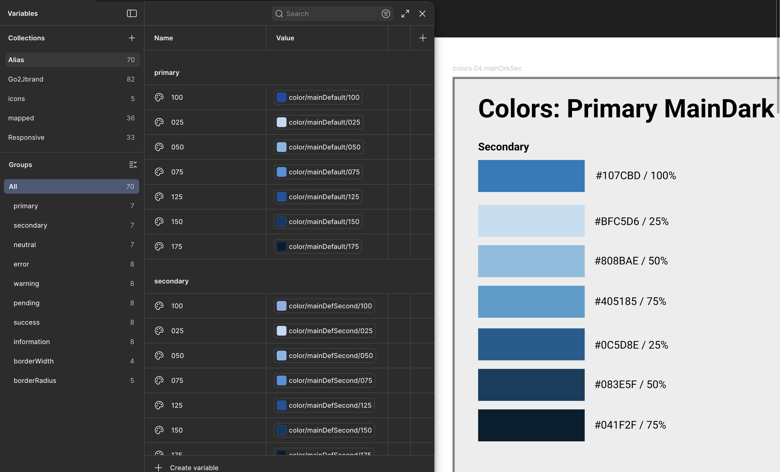 Brand Aliases of Color Tokens