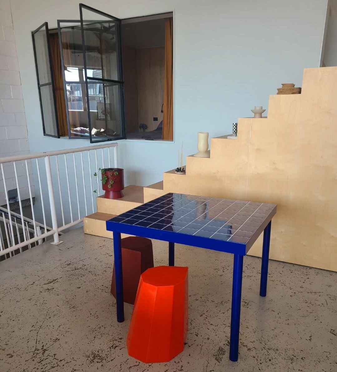 Inspired spaces ✨ featuring our Steel Dining Table in Cobalt.