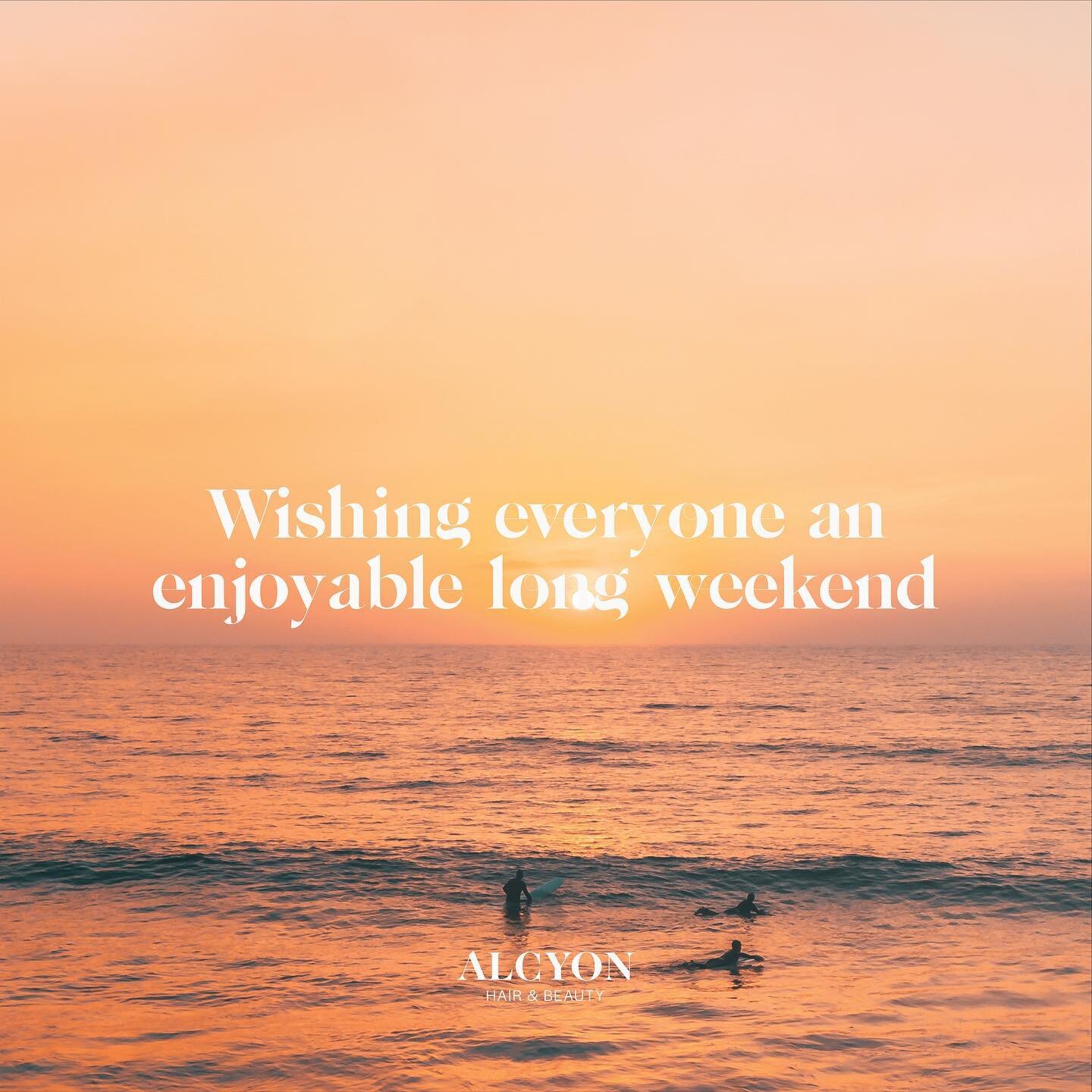 We hope everyone gets a lovely long weekend and a happy labour day!

We can&rsquo;t wait to see all our beautiful guests on Tuesday. 

Xx

#brisbanehairsalon #brisbanenailsalon #brisbanehairdresser #hairsalon #labourday #alcyonhairandbeauty