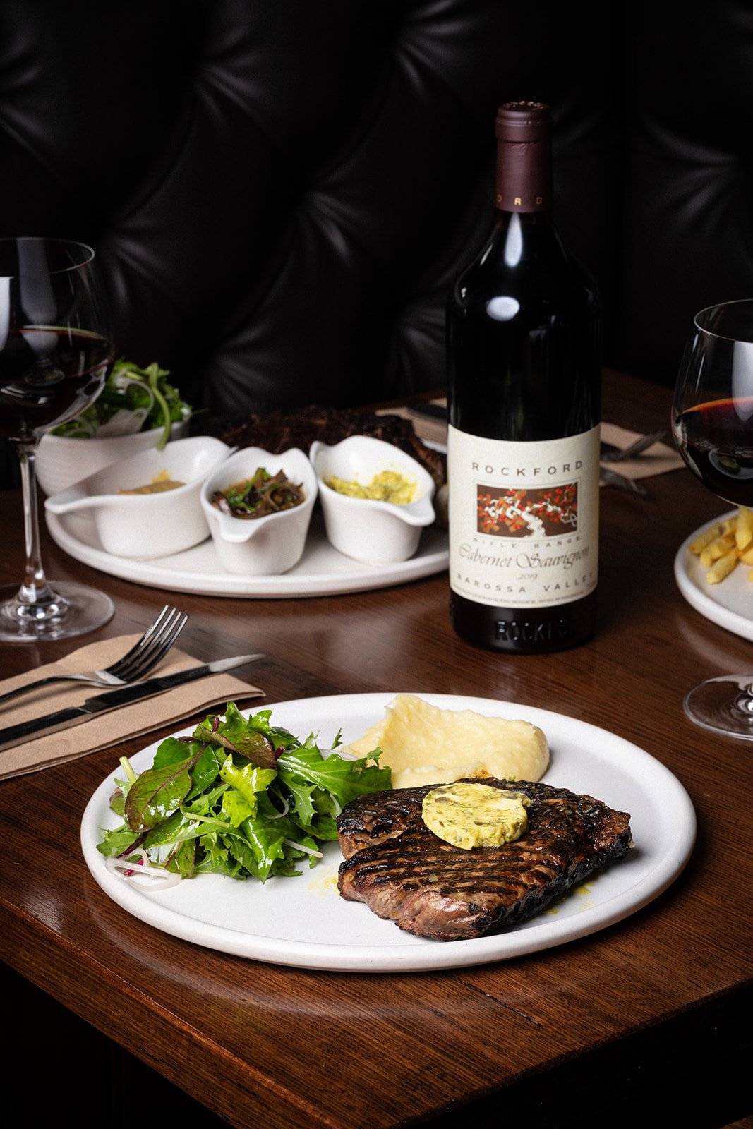 Steak and Rockford Red Wine Meals