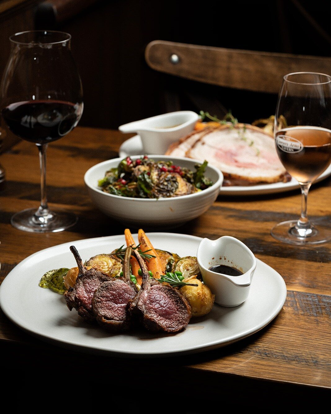 Join us for a cosy weekend roast by the fire! 

Roasted Pork Loin $30
Three Point Lamb Rack $40

Served with baked potatoes, roasted pumpkin, carrots, brussel sprouts, peas, red wine jus &amp; apple or mint sauce. 

Available for lunch until sold out