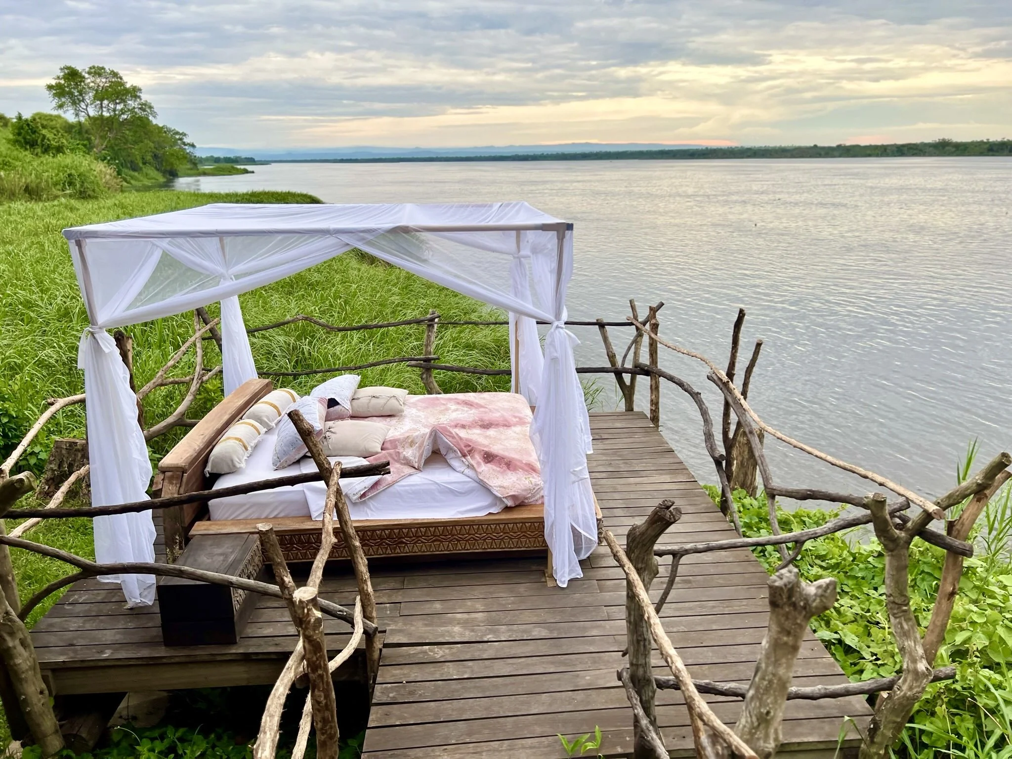 Luxury glamping in Uganda overlooking the Nile River