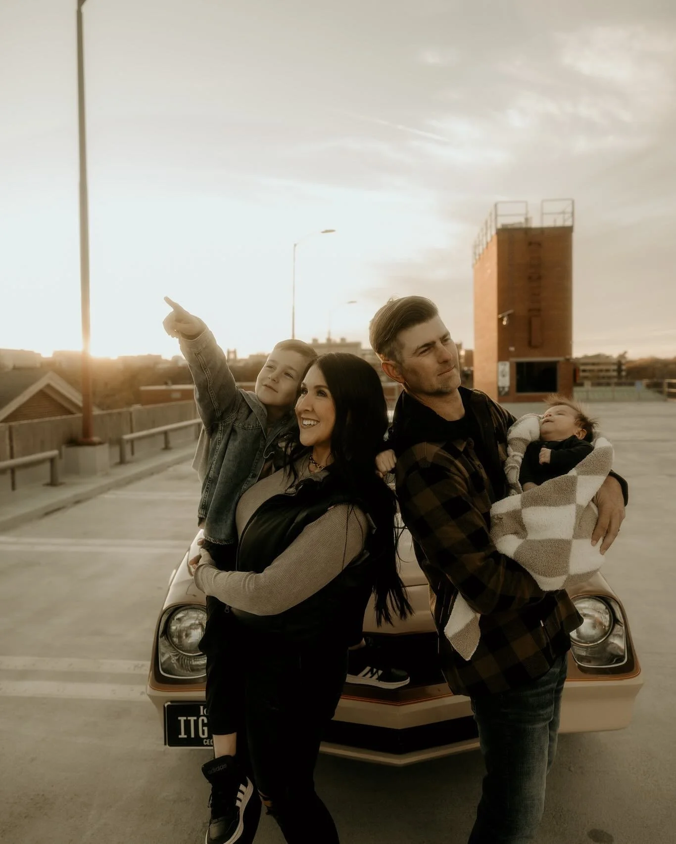 Rooftops, old cars and this cool crew