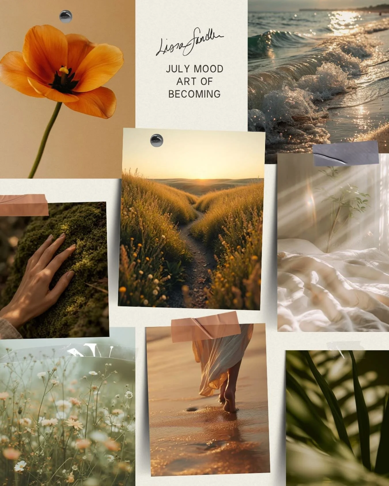July Mood: The Art of Becoming 

Become more yourself, not more productive or more impressive.

And not more like anyone else. Just more you.

Your gifts become clearer when you stop trying to become someone you&rsquo;re not.

Because your purpose is