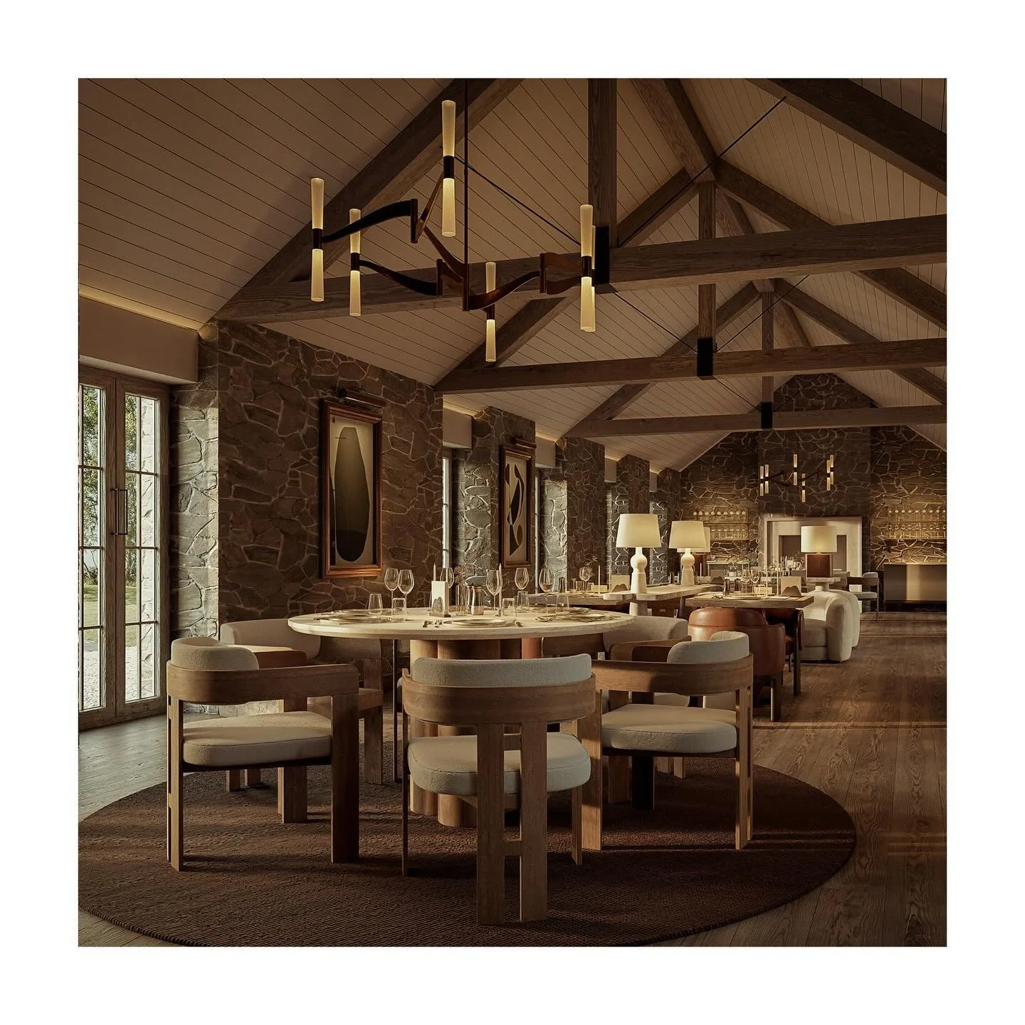 A sneak peek at our latest project, set within the rolling landscape of the English countryside.

This farm-to-table restaurant is nestled inside a sensitively refurbished barn and cottage garden, breathing new life into what was once a derelict agri