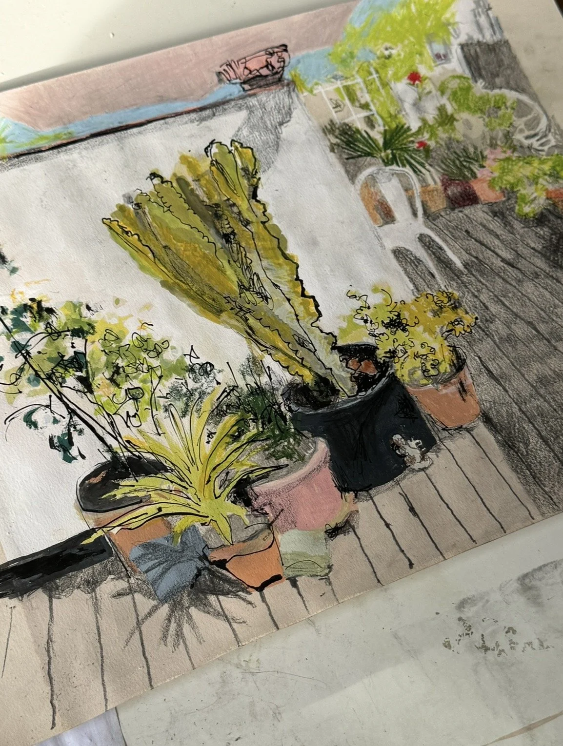Barcelona Shadows on the Terrace