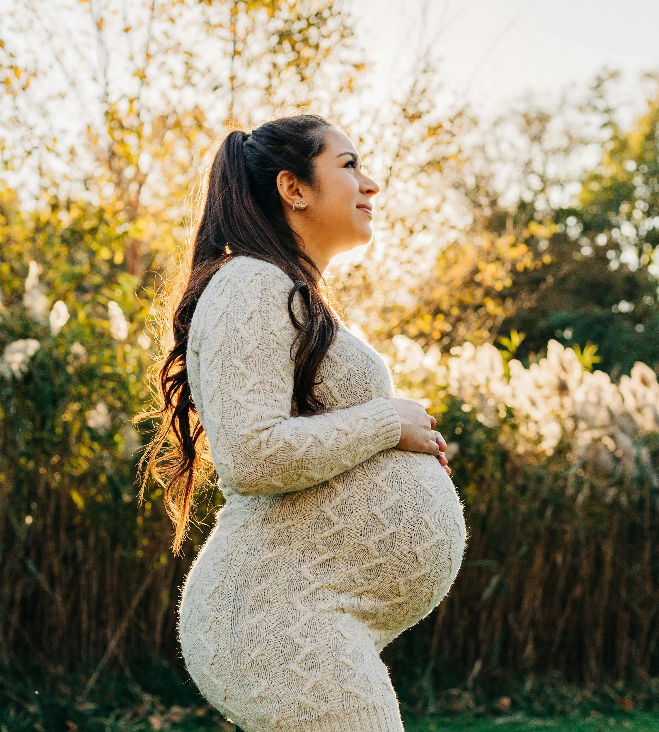Pregnancy woman in nature