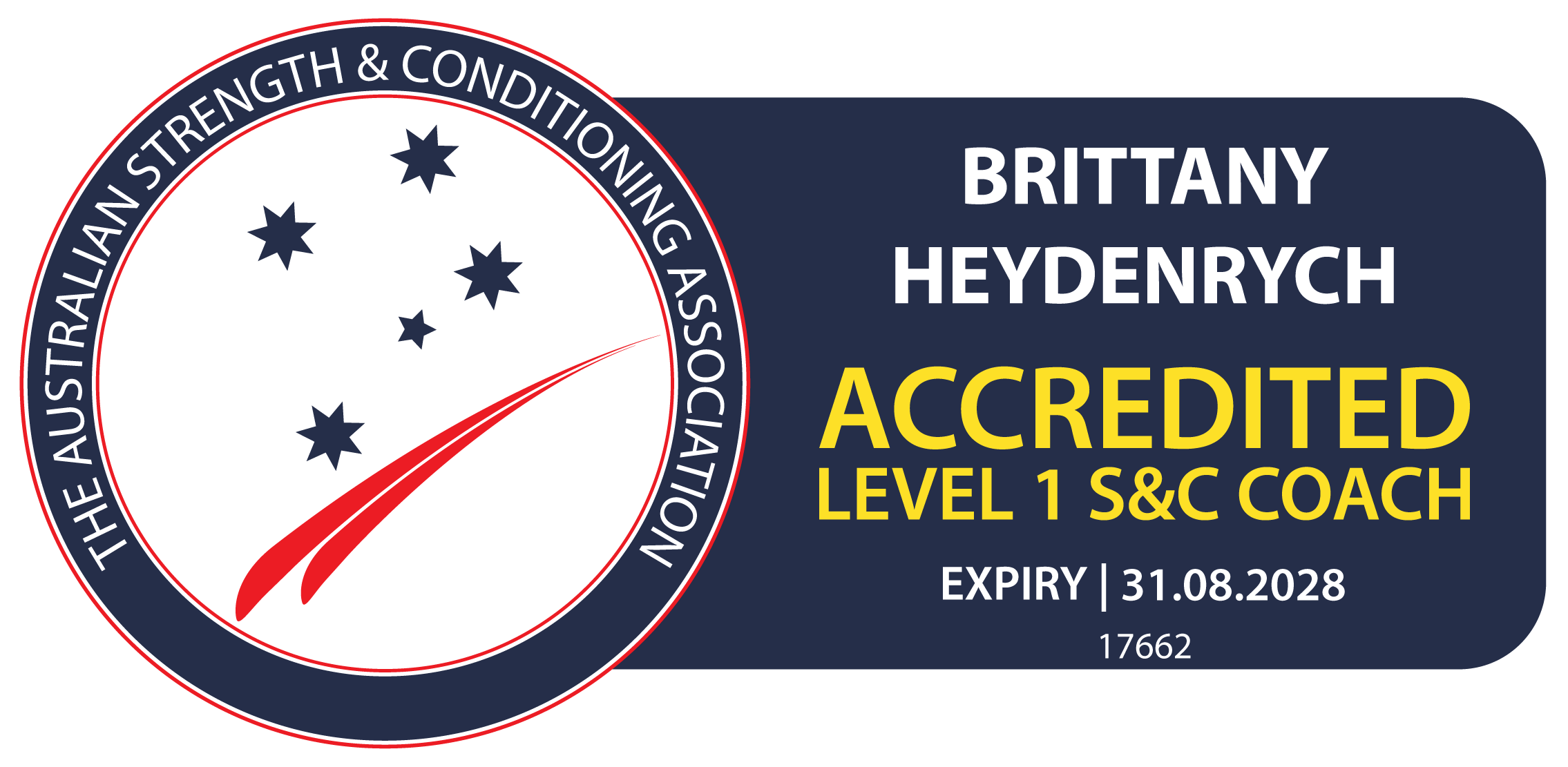 ASCA Accredited Strength & Conditioning Coach Logo for Physio Brittany