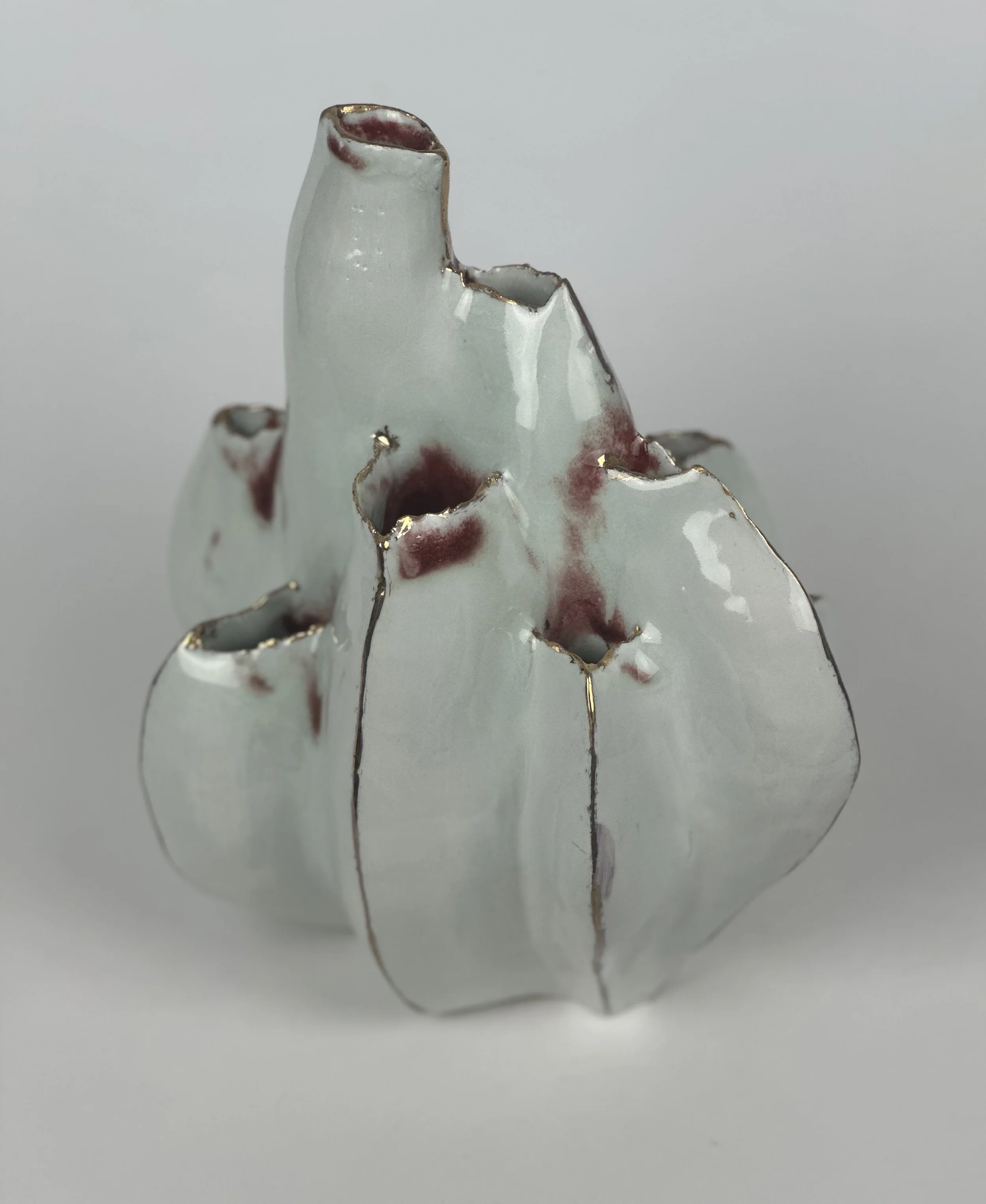 Hand-Built Porcelain High Fire Gold Lustre - $350