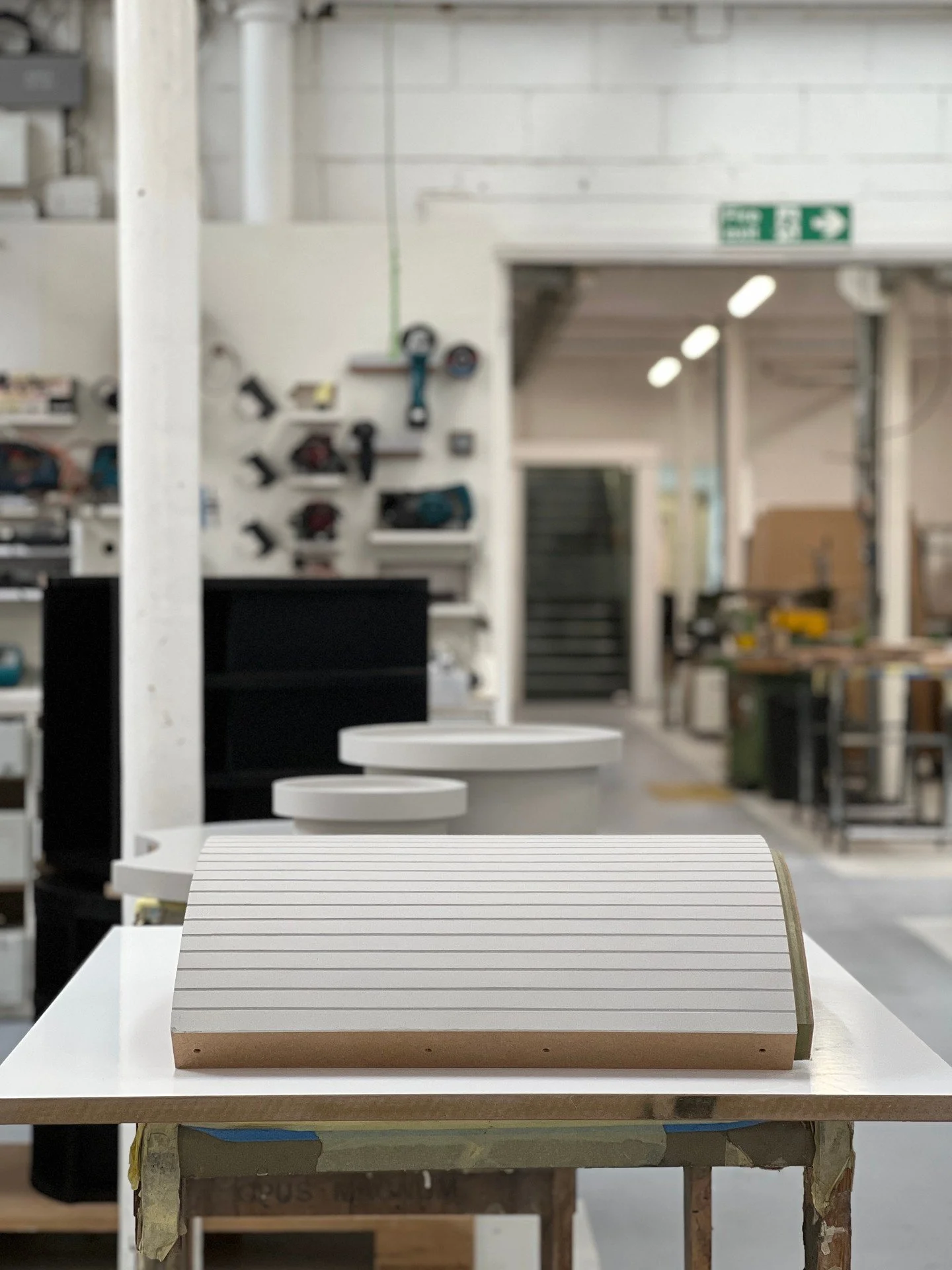 In the workshop: Partnering with local makers @cemento.uk, we&rsquo;re crafting a base panel for an entrance espresso bar, featuring bold V-groove fluted detailing.

#opusmagnum