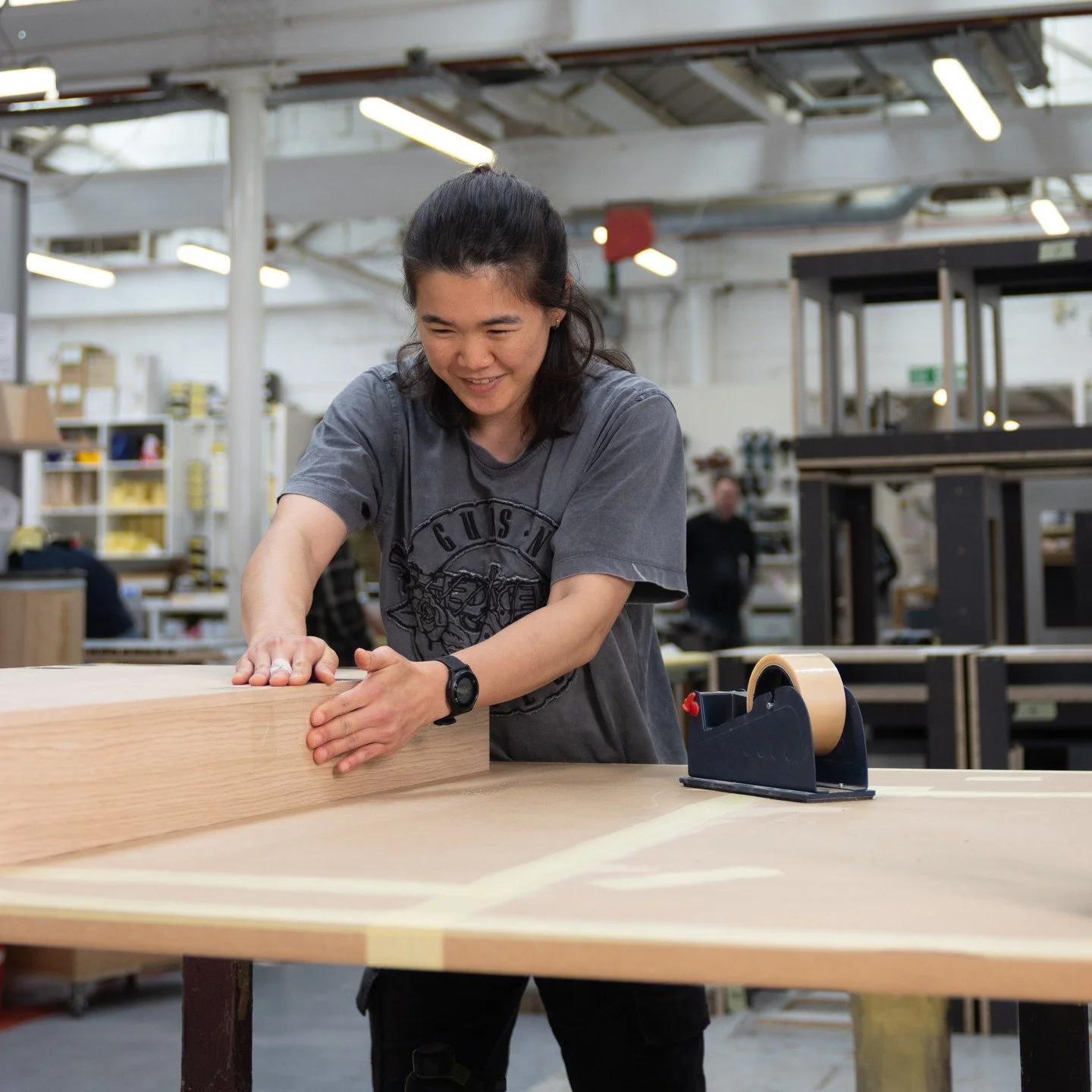Meet The Team | Ying
Furniture Maker

Q&amp;A
What&rsquo;s your favourite timber? Walnut
What&rsquo;s your favourite machine? Veneer stitcher
First piece of furniture you remember making? Bench for her family.

Photograph by @s_a.mcbride

#meetthetea