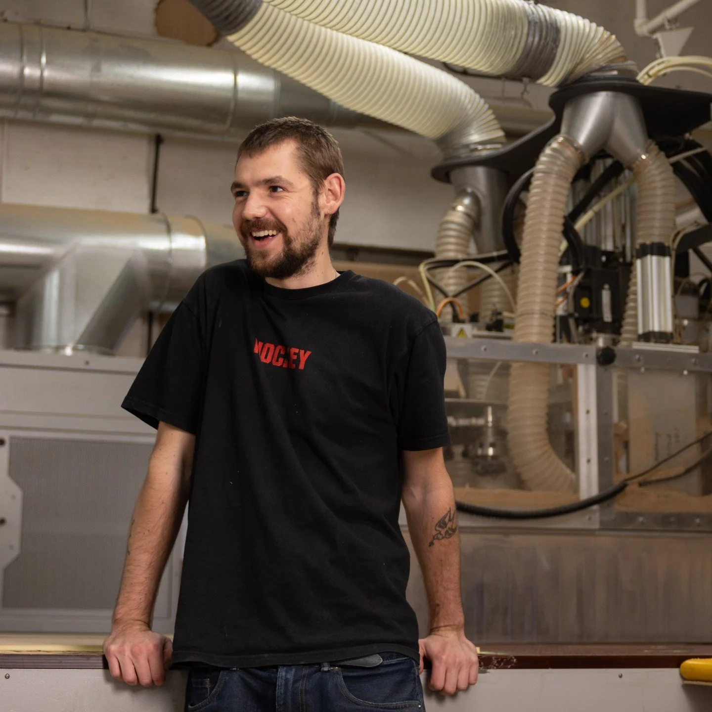 Meet The Team | Jake
Furniture Maker &amp; CNC operator

Q&amp;A
What&rsquo;s your favourite timber? Black American Walnut
What&rsquo;s your favourite machine? CNC
First piece of furniture you remember making? Ply Fenix tables

Photograph by @s_a.mcb