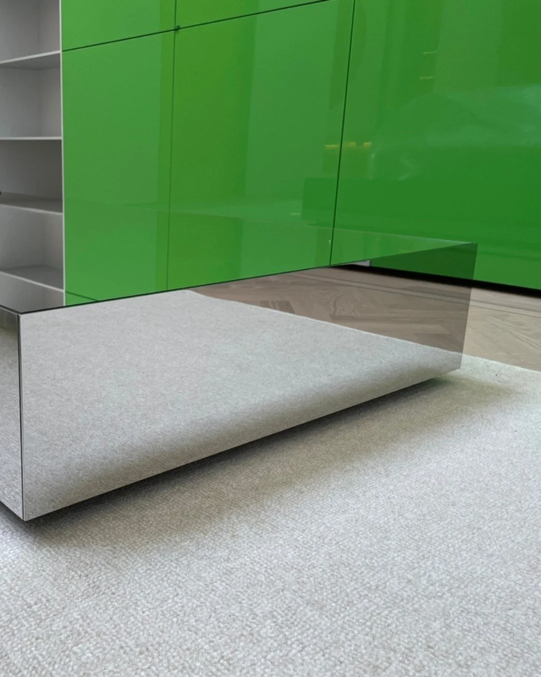 We&rsquo;re always experimenting with new types of glass, steel, plastic, and even aluminium honeycomb. This approach means we can present you with the best solution for your space and budget.

This modern and elegant glass coffee table, recently ins