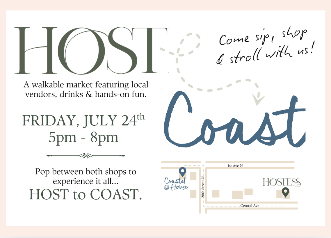 Local Pop Up Market               Hostess x Coastal House