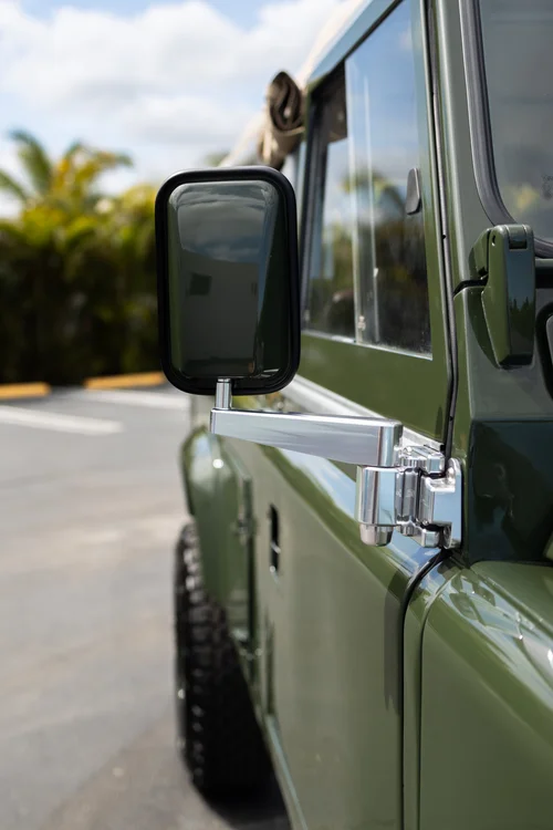 Bespoke luxury leather interior of Shoreline Renew Defender 110