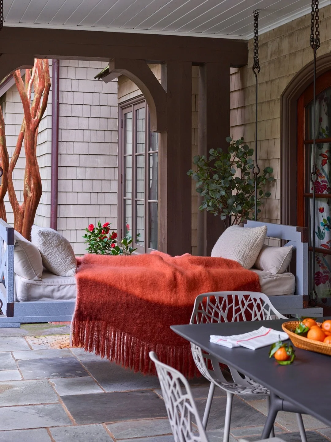 Proof that fresh air feels better in fall &mdash; especially with a blanket and a splash of orange in the mix.

We&rsquo;re commencing autumn with a palette of chocolate browns, mochas, spiced oranges, and greens &mdash; shades that flirt with each o
