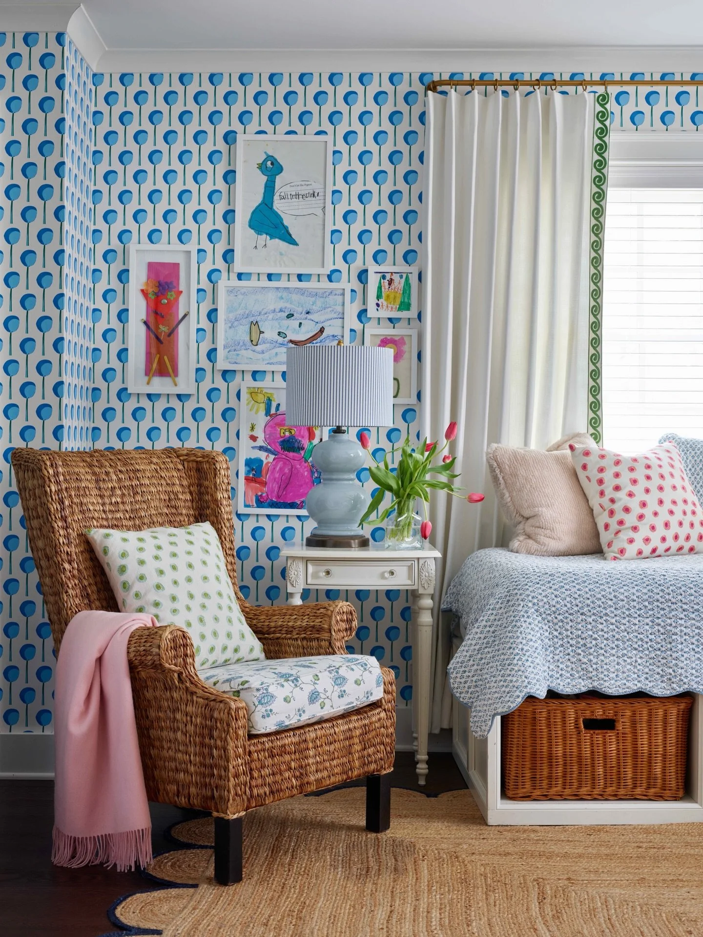 A little color therapy while we wait for spring.

A fresh palette, layered prints, and a room designed to feel bright, balanced, and alive.

Swipe for a closer look at a few of our favorite details.

#BradfordLowryInteriors #InteriorDesign #KidsBedro