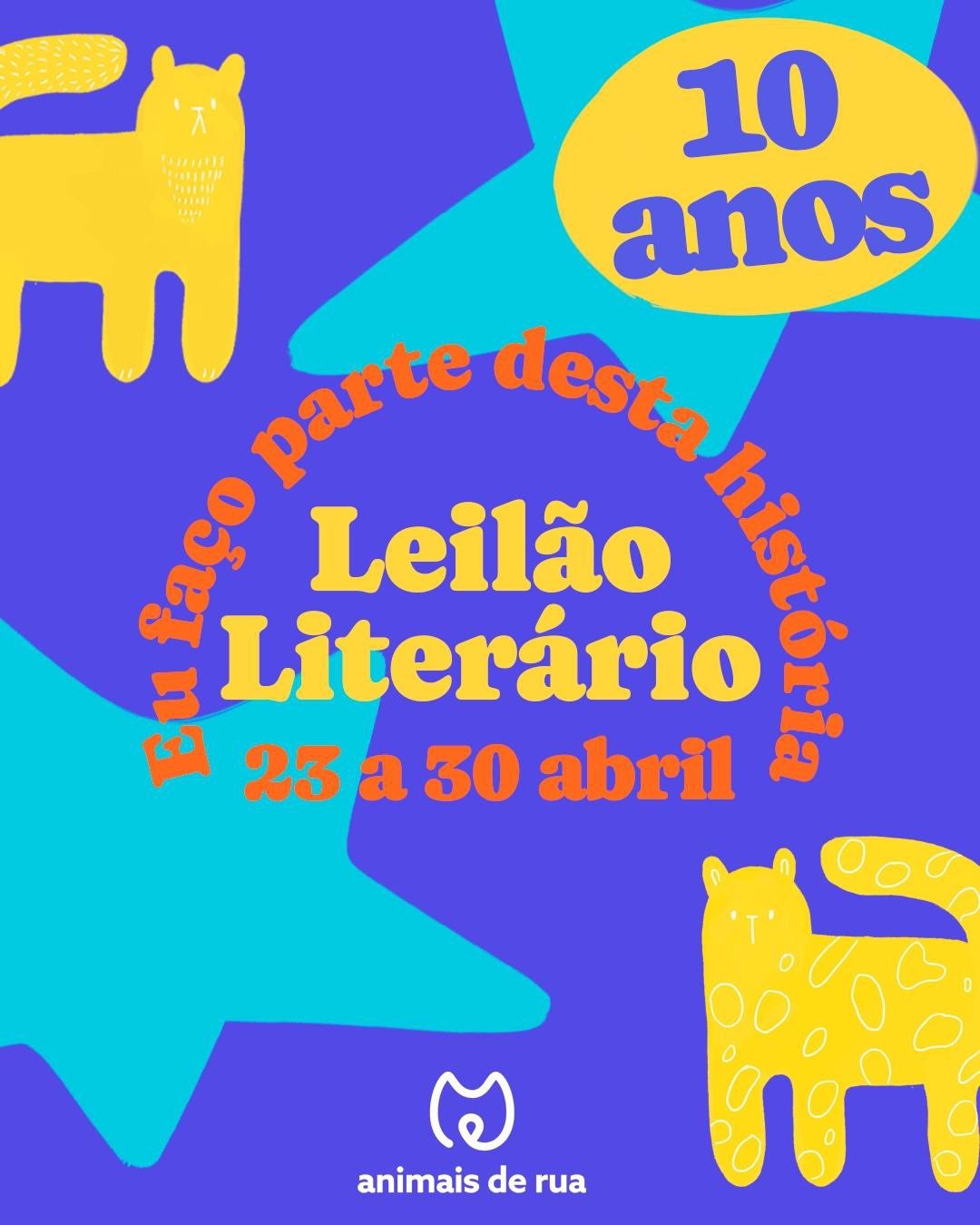 No Dia Mundial do Livro, juntei-me &agrave; @animaisderua para mais uma edi&ccedil;&atilde;o do Leil&atilde;o Liter&aacute;rio. Podem visitar www.animaisderua.org e licitar dezenas e dezenas de livros autografados pelos seus autores &ndash; onde enco