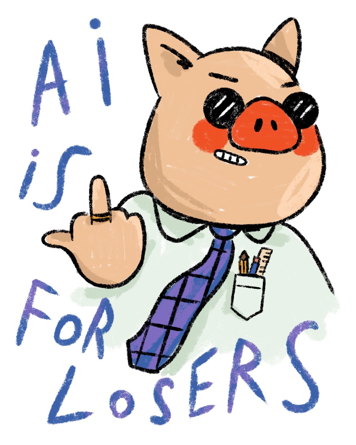 AI is for non-talented lazy hacks. Also a tool created by the technocratic elite to serve the contemporary waves of fascism. Don&rsquo;t be a loser.