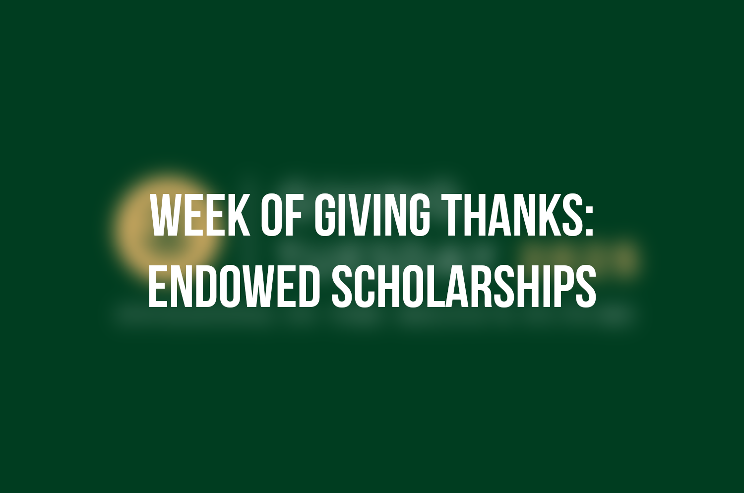 Week of Giving Thanks: Day 1