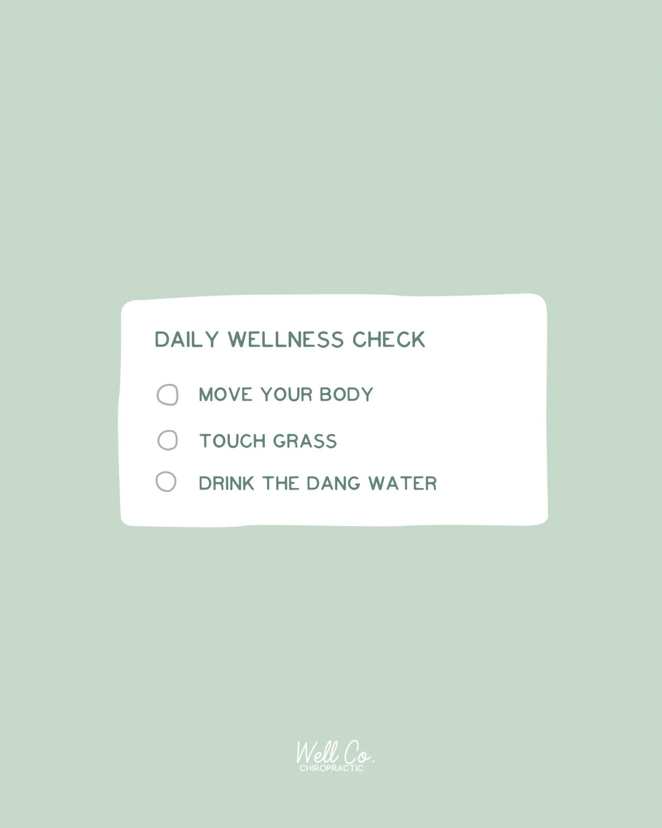A little movement, a little fresh air, and a little 
hydration = a better version of you. 

#sarasotachiropractor