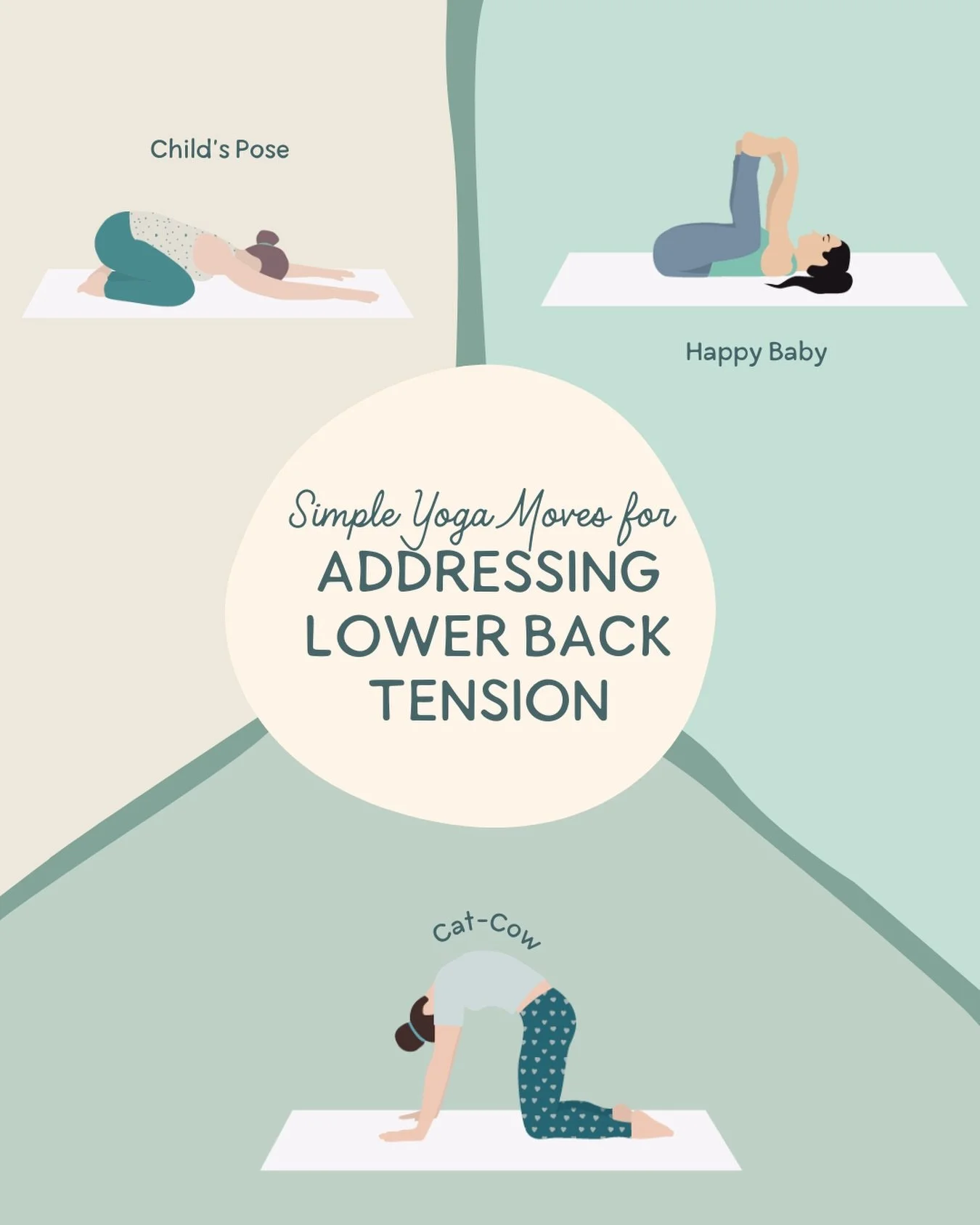 When your lower back starts talking, it&rsquo;s usually asking for movement.

These very simple yoga poses are exactly that: simple. Sometimes pain relief is not all that complicated.

1) Childs pose. Stretch out those low back erectors and lats!

2)