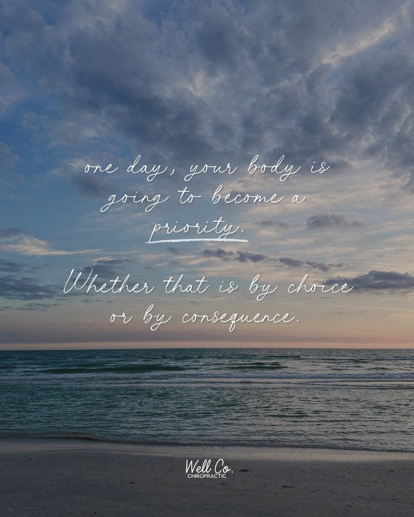 The small choices you make daily become the life you live later. Choose to care for yourself now.

#sarasotachiropractor