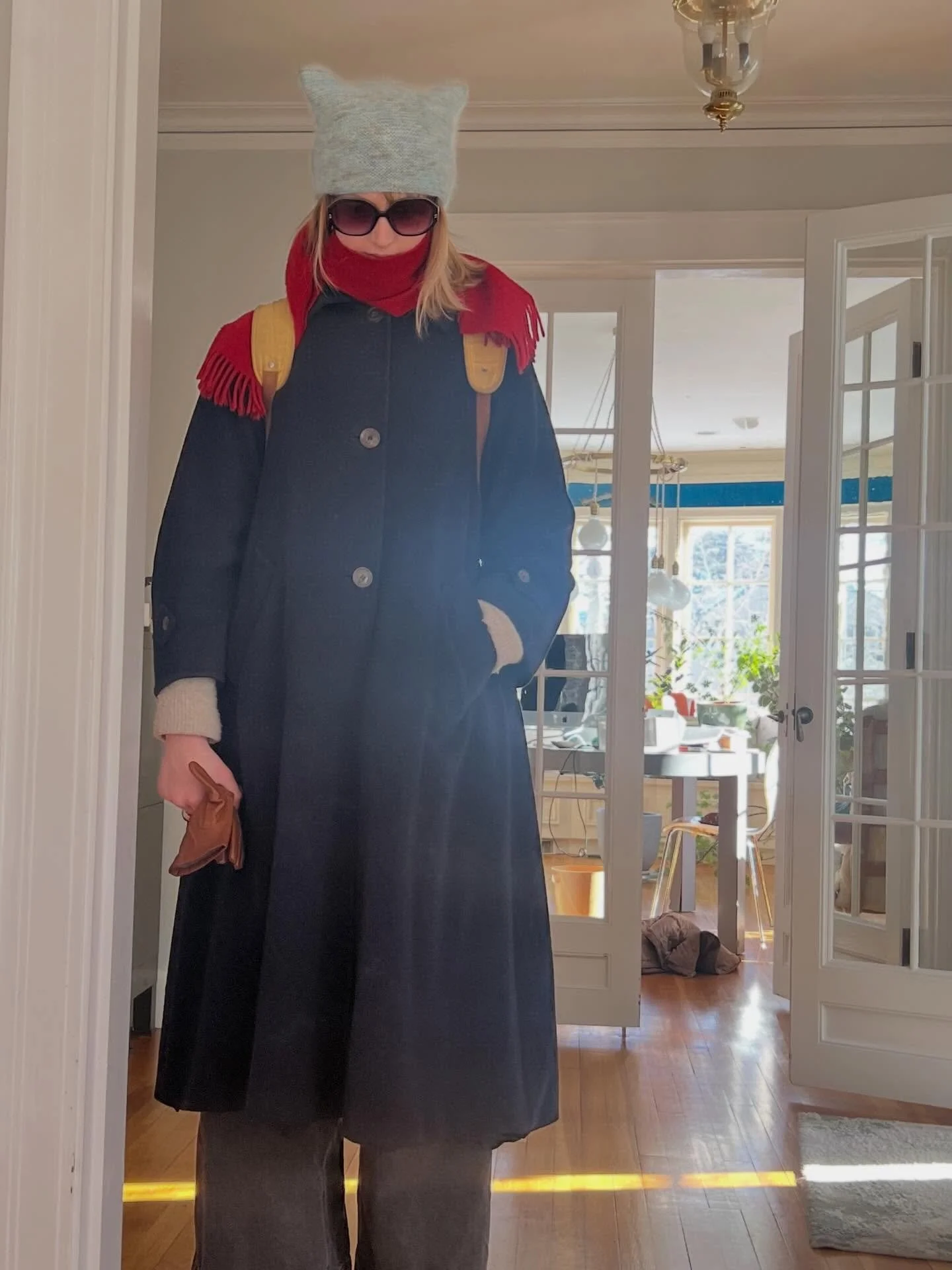 Eva bundled up for first day of the second semester of her junior year #brownuniversity #itsfreezingoutside❄️