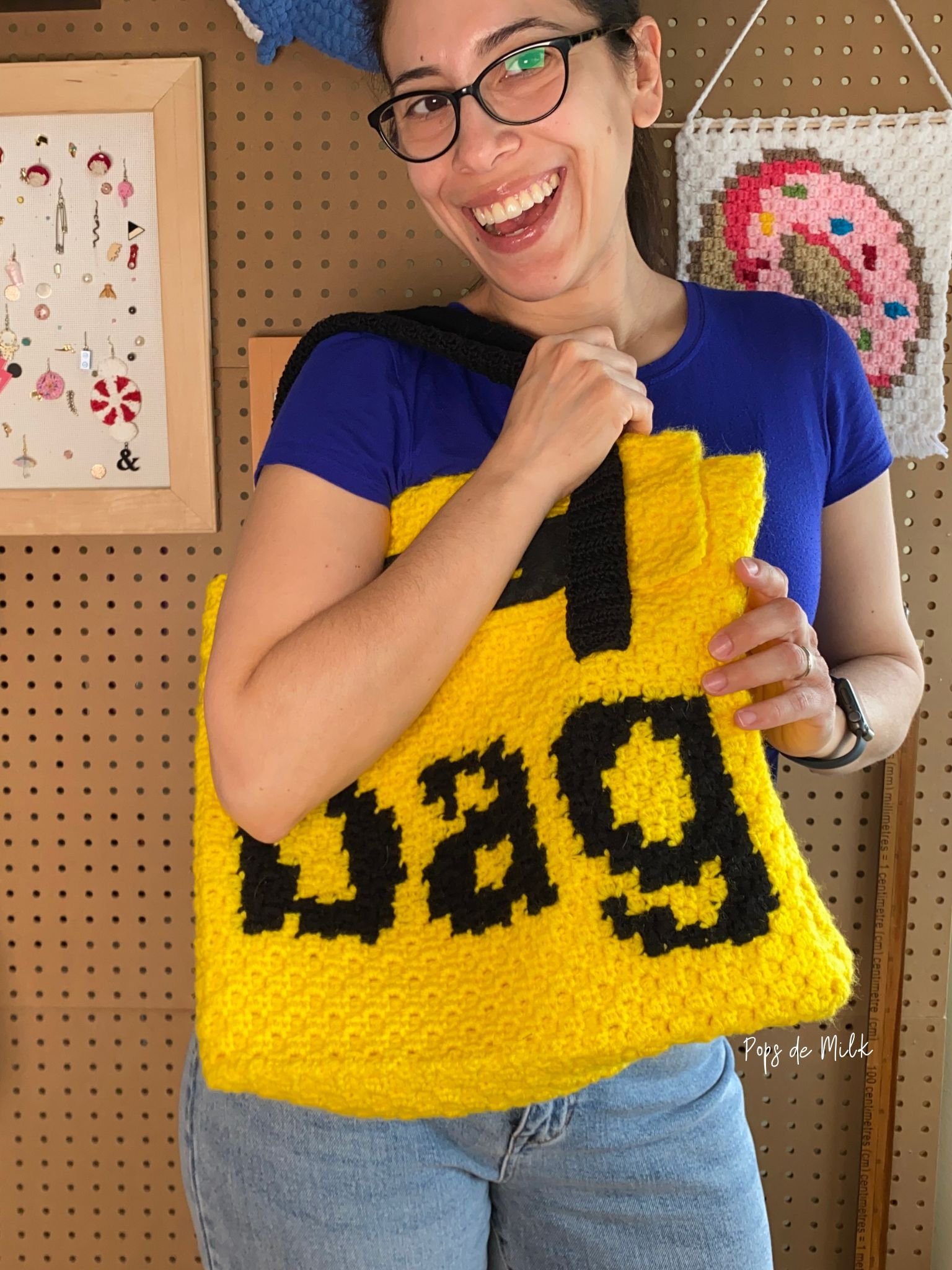The Crocheted Denim Flap Bag