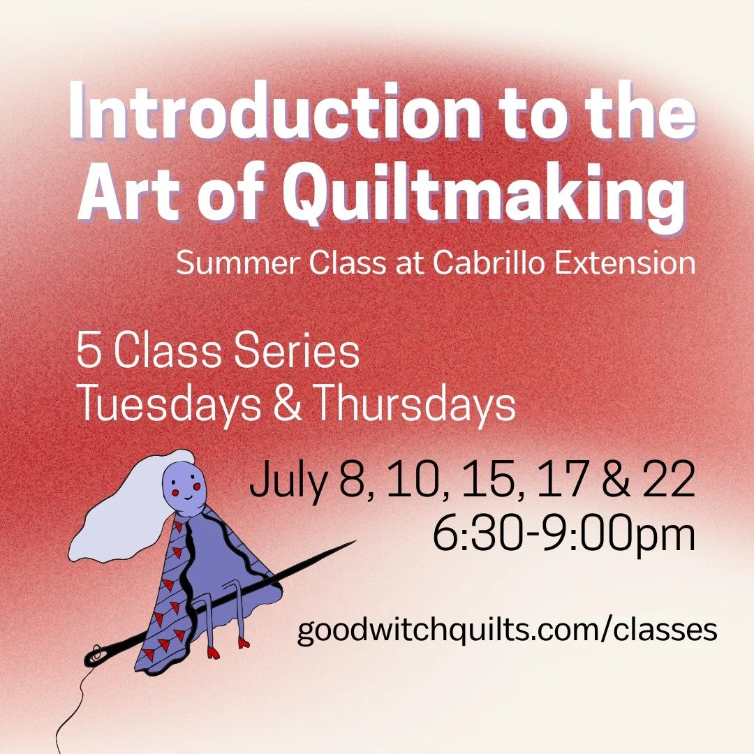 Have you ever wanted to learn how to make a quilt? Feel like you need a little extra instruction and encouragement to get started? Want to meet other beginner quilt makers in Santa Cruz and get instruction from a local quilt making professional?

My 