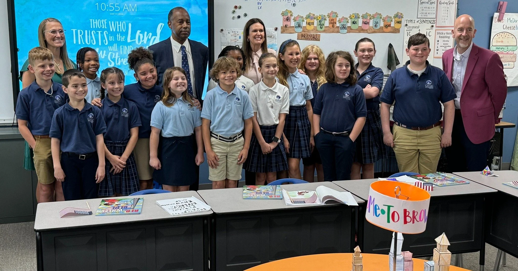 Christ Little Rock Students with Guest Visitors in Classroom