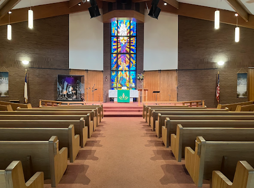 Interior of Christ Little Rock Church sanctuary on the shared church and school campus in Little Rock, Arkansas.