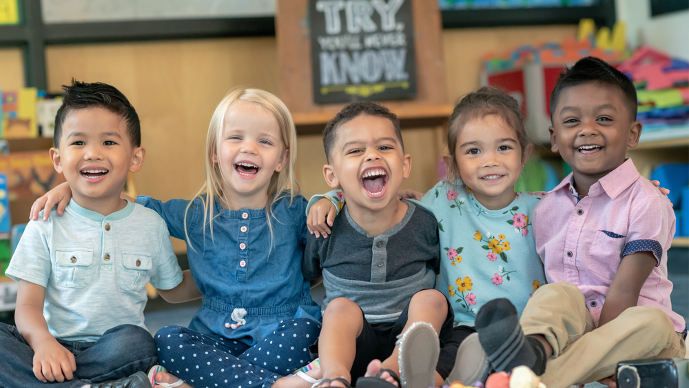 Preschool students building friendships in a caring classroom environment at Christ Little Rock School.