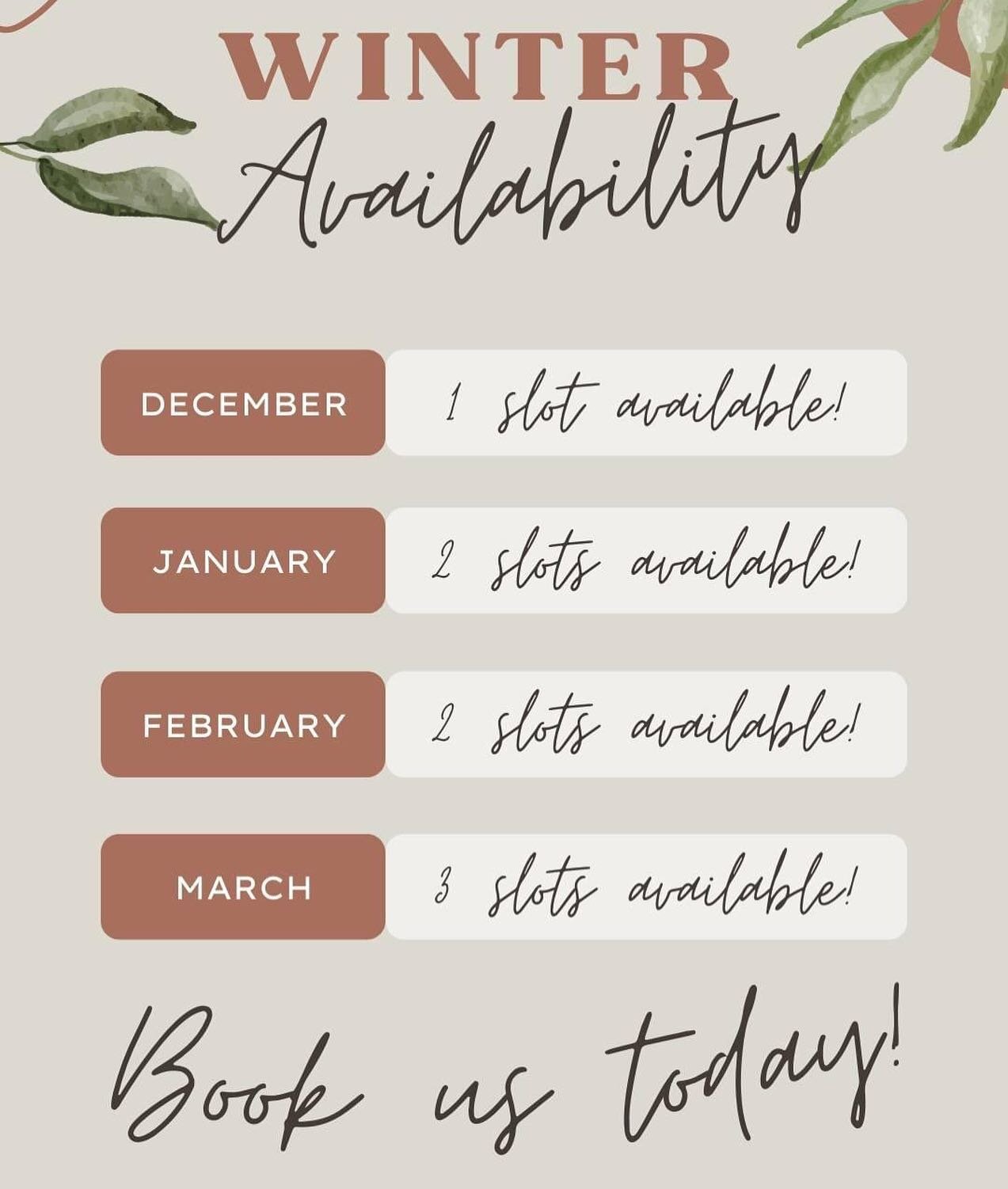 Yes, we are still booking WINTER BIRTHS! ✨☃️❄️❄️
It's never too late to book us! 
(Ok, well we'd prefer you not to book us on the way to the hospital in labor, but who can resist a birth!?) 🙃😉 
....
We have limited availability for the winter month