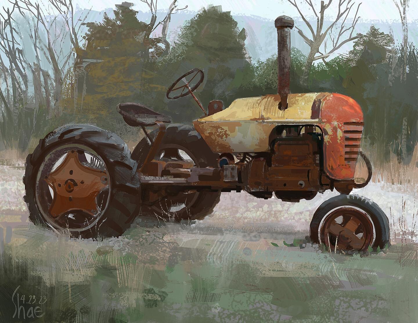 Trailer exercise. Doing the dew&hellip;the Mountain Dew. 

.
.
.
#nopleinnogain #pleinair #digitalpleinair #pleinairpainting #pleinairartist #pleinapril #pleinapril2023 #digitalpainting #digitalart #digitalillustration #digital #digitalartist #reveng