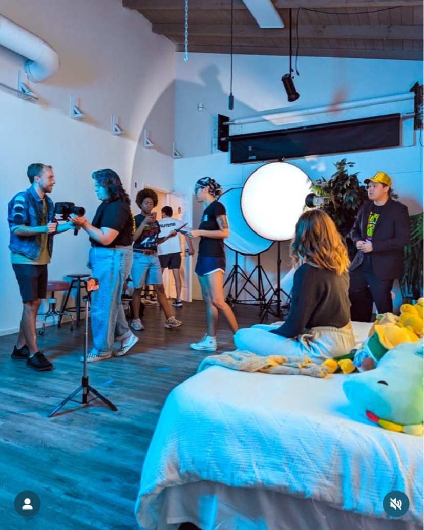 Darcy on set of 2026 short film "The Goldfish" a Nonovas production