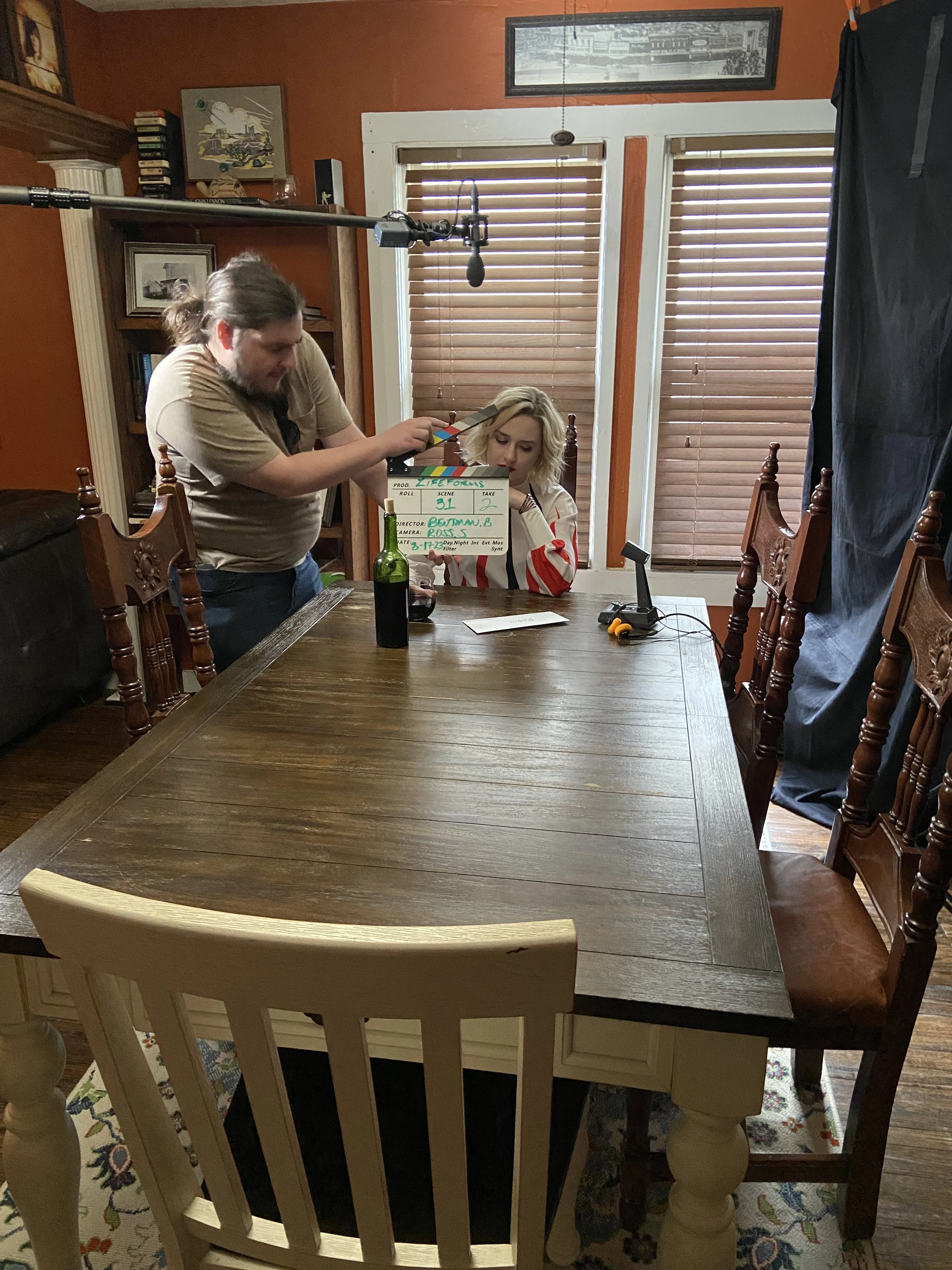 Darcy on set for 2023 Feature Film "Lifeforms"