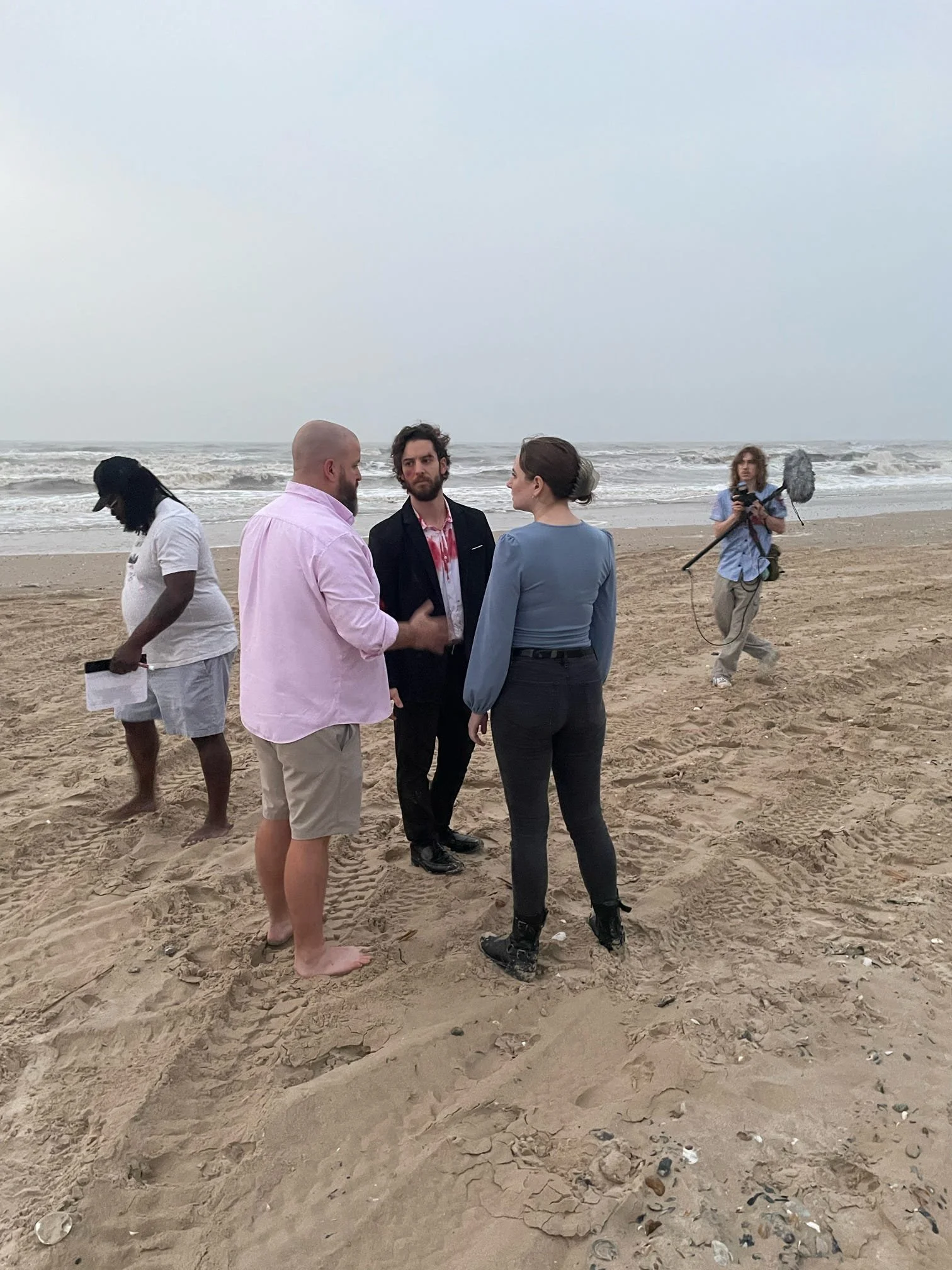 Darcy on the set of 2026 short film "The Hard Way" with Director Sean Fury 