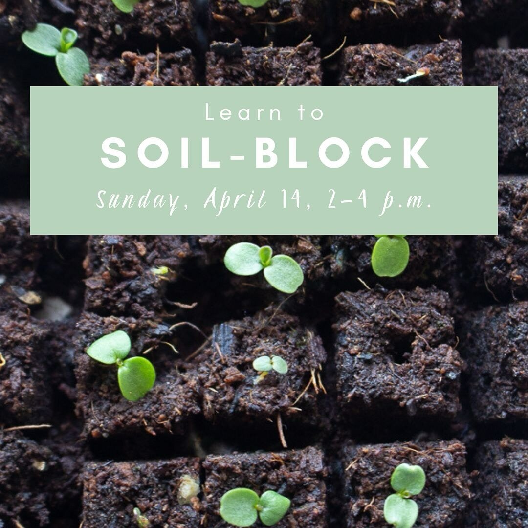 Our April 14 soil-blocking class has several seats open! Come learn why this method is loved by gardeners both here and abroad&hellip;and is rapidly gaining in popularity. We&rsquo;ll cover all the steps to success to ensure your home garden if off t