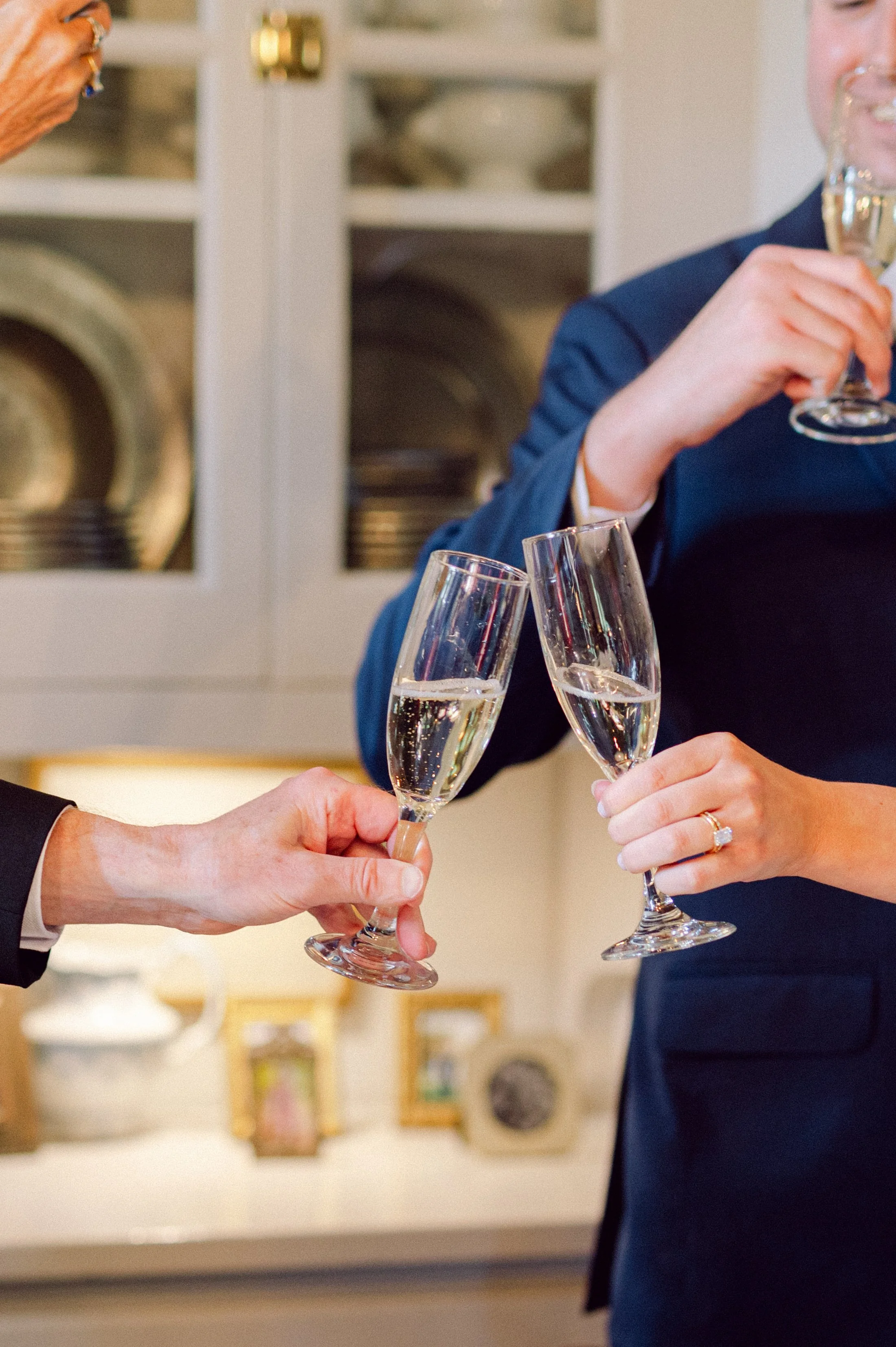 bride & groom toasting