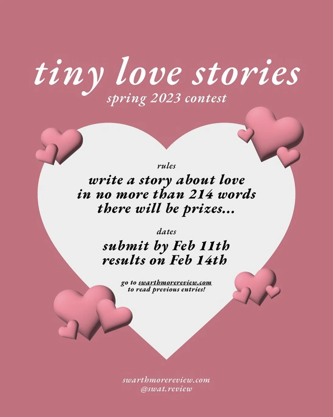 We&rsquo;re collecting tiny stories again about love! 

Tell us about your class crush or that date you went on last summer or an evening you spent with your family -- any little moment (or moments) that felt special and full.

Submit by February 11!