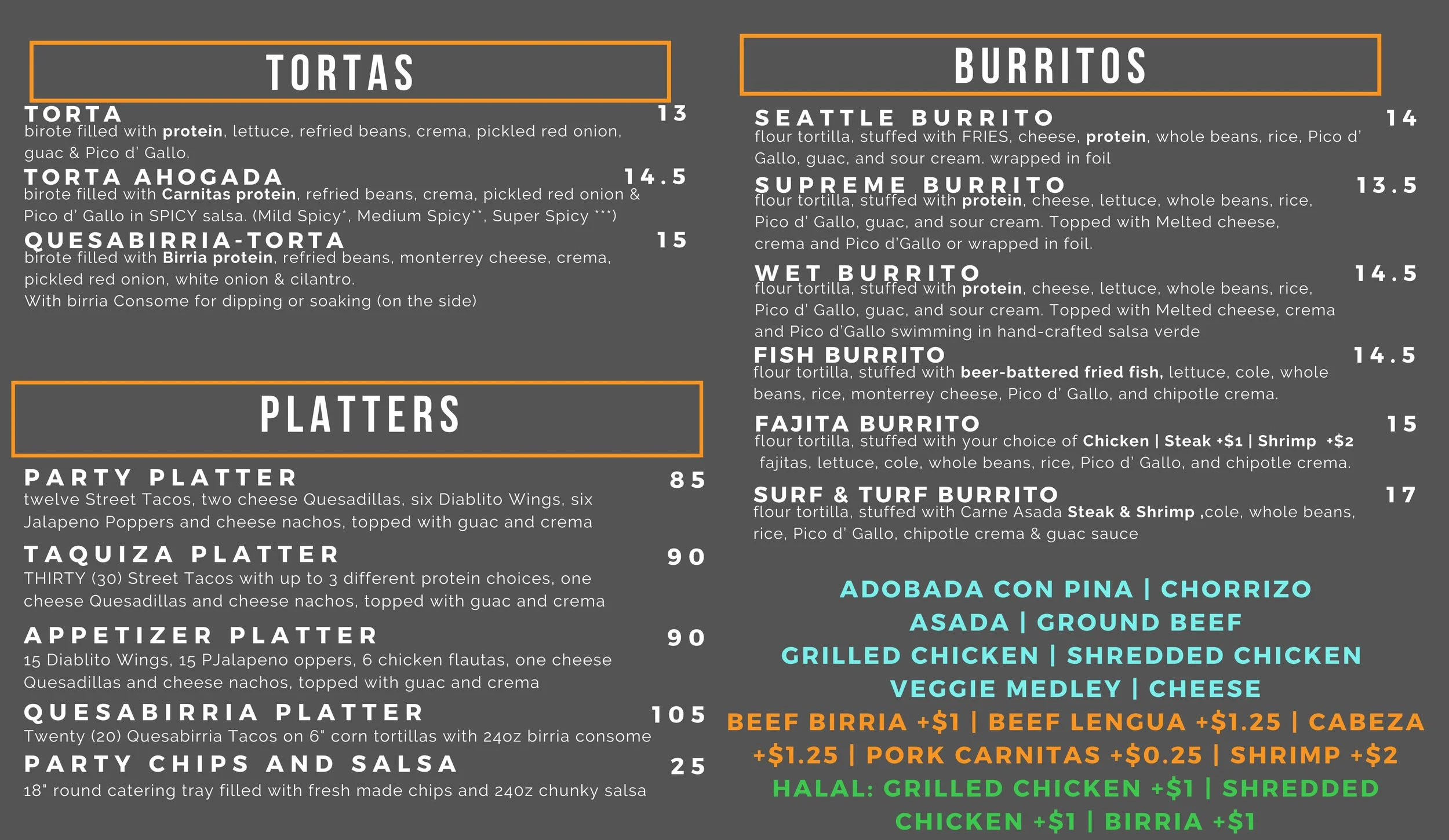 TacosLand Menu 4/4