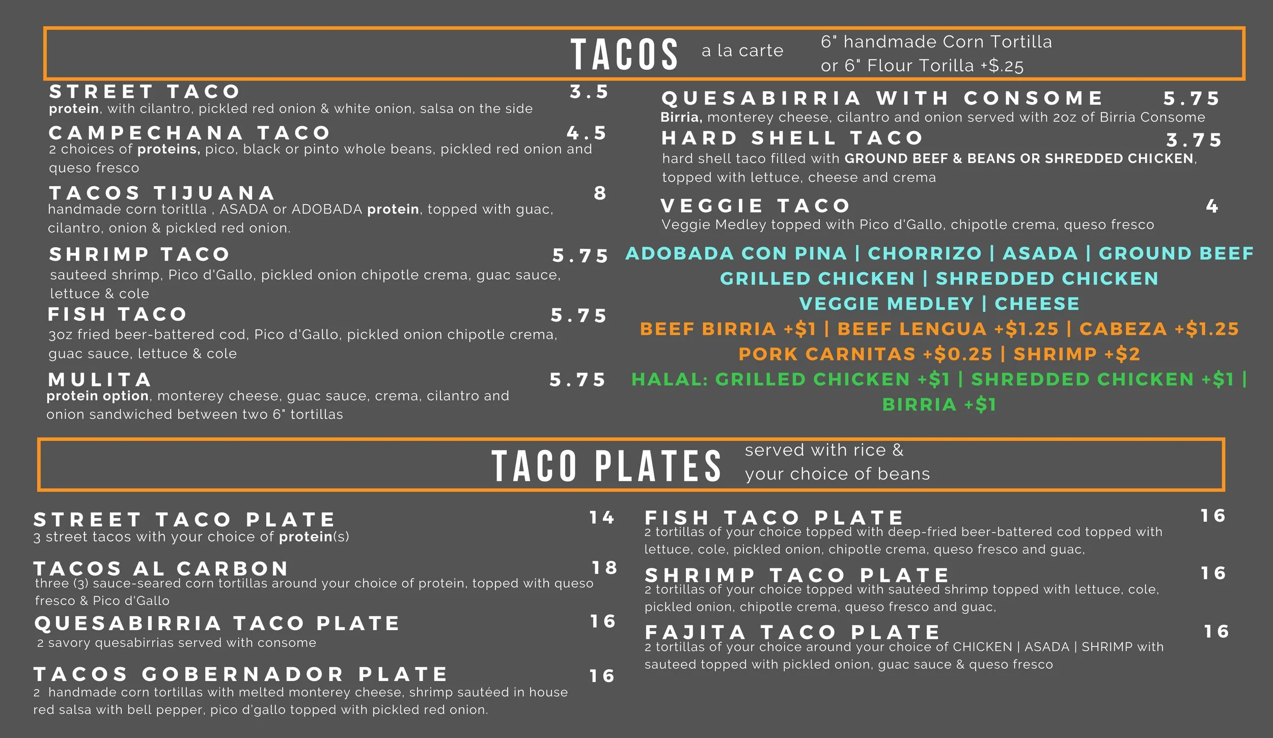 TacosLand Menu 2/4