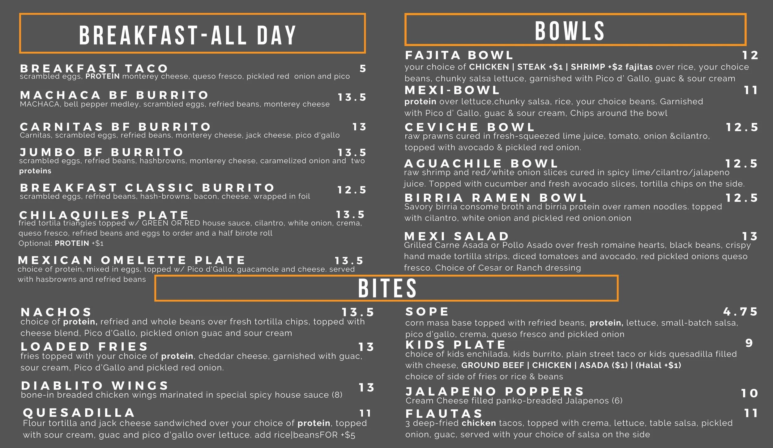 TacosLand Menu 1/4