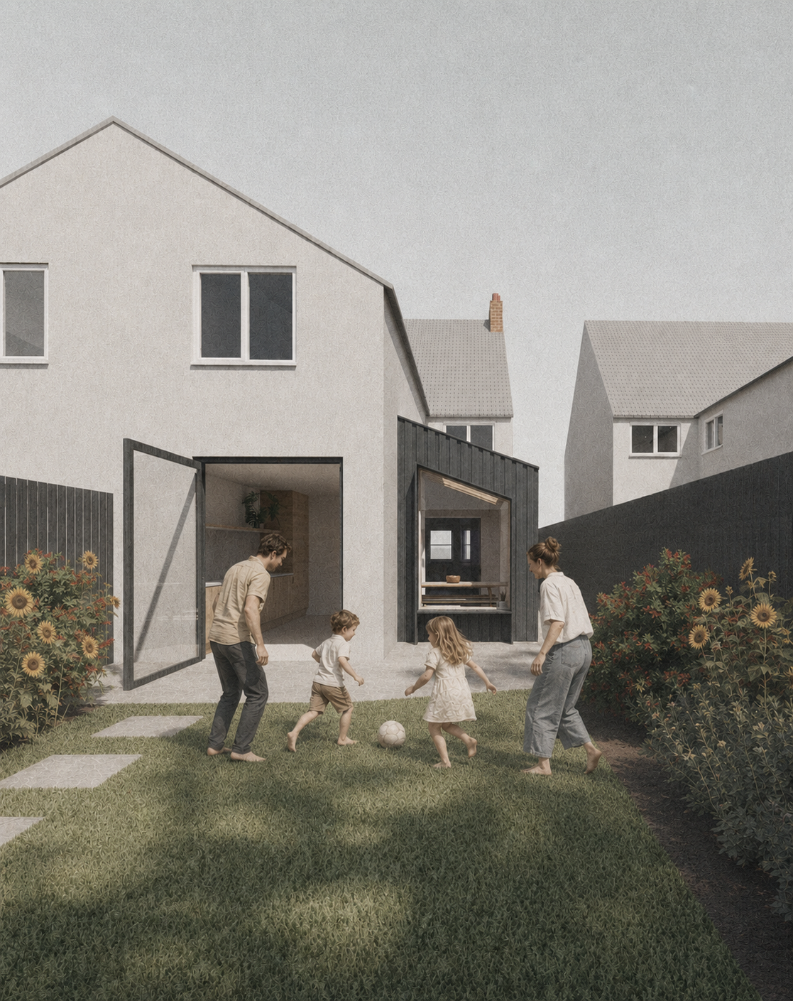 A Gain Design Project - Extension to a semi detached house in  Conservation Area in Warwickshire 