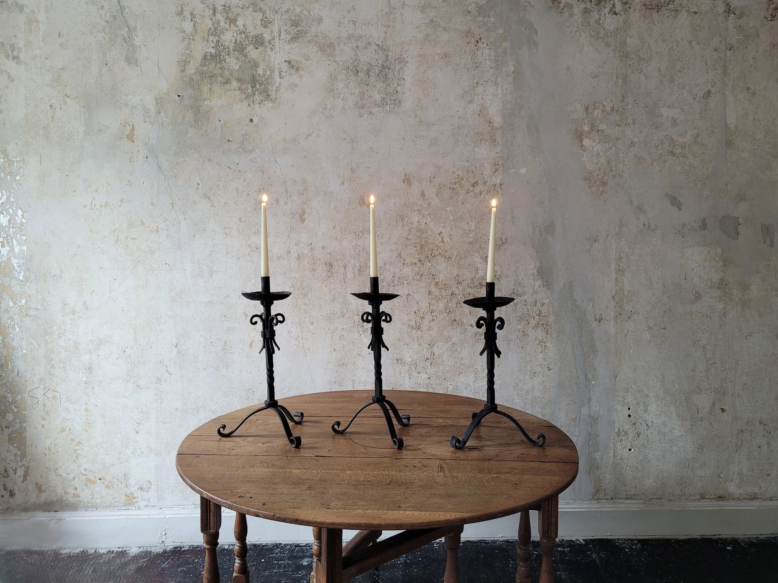 Mid 20th century wrought Iron candle holder, Mallorca - €110.00 per candleholder