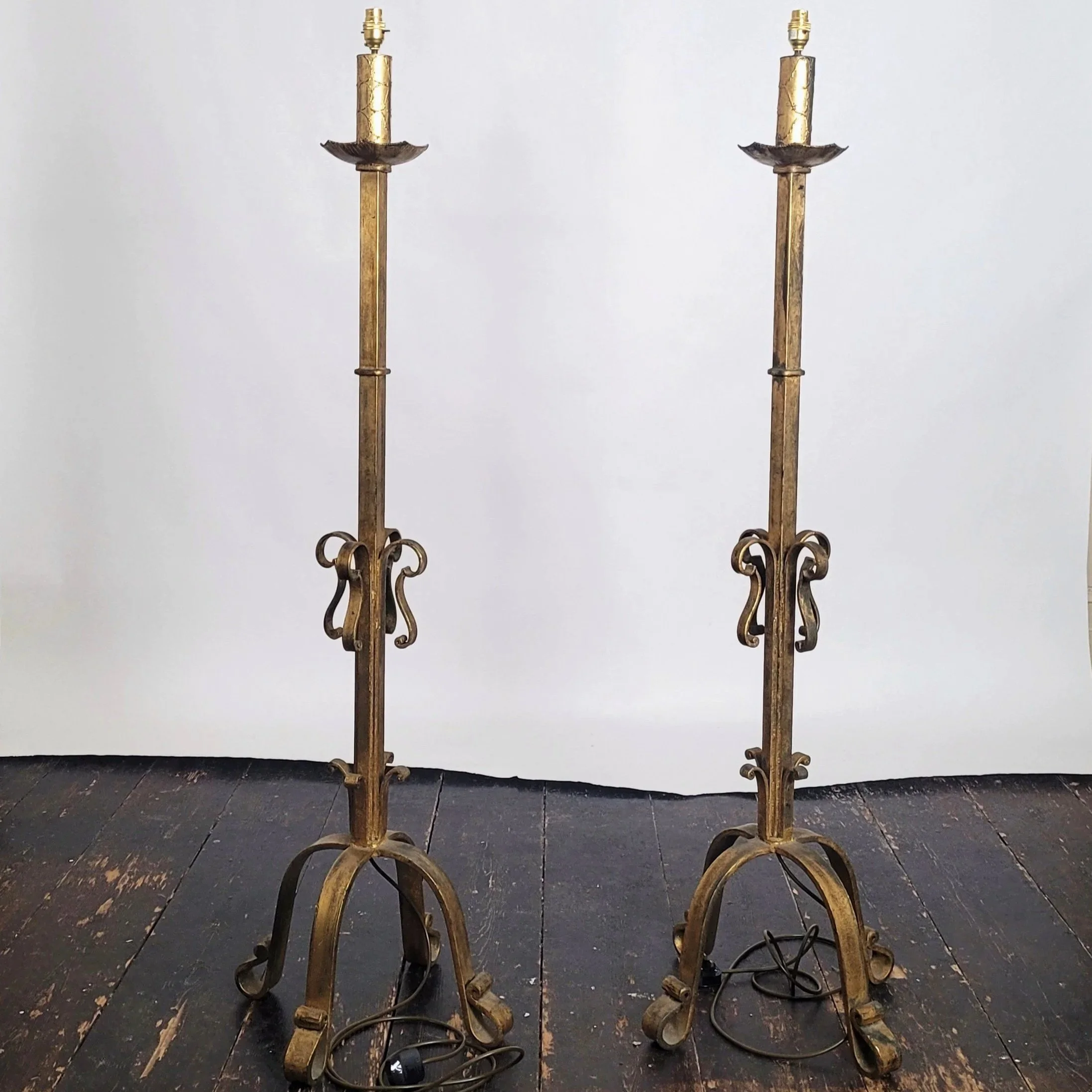 20th Century Spanish gilt iron floor lamp - €750.00 per lamp