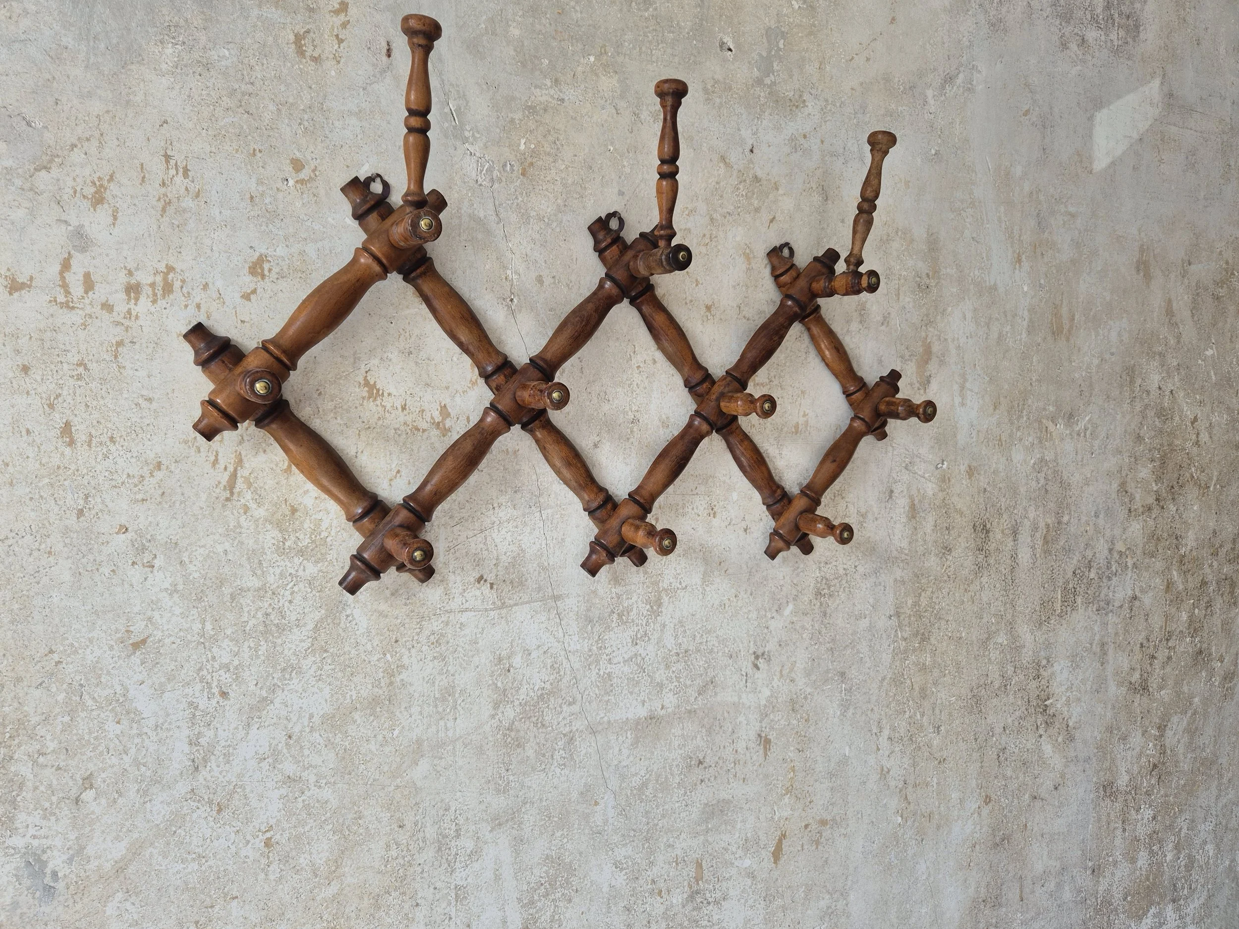 late 19th century/early 20th century French folding hat and coat rack